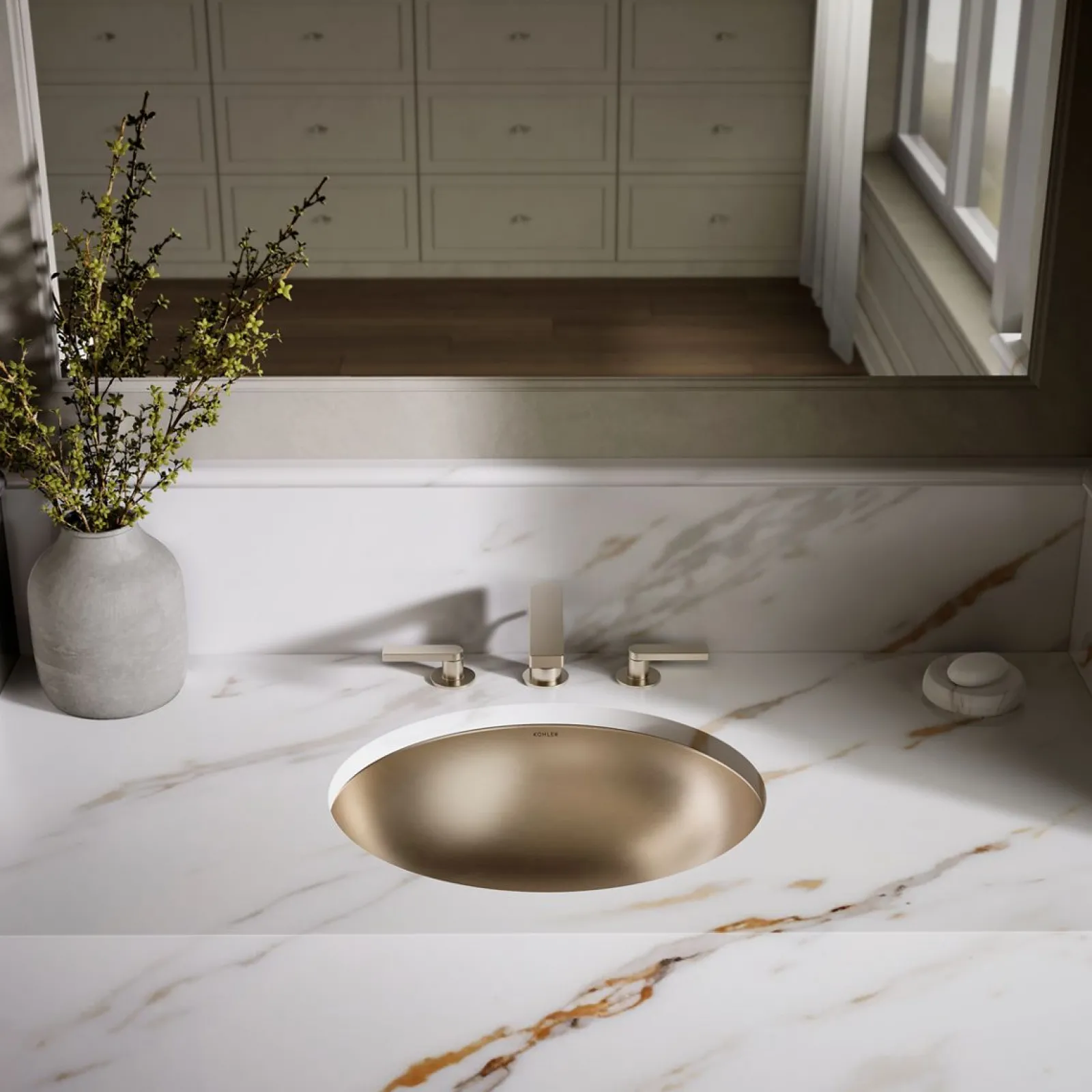 20" oval drop-in/undermount bathroom sink, no overflow^Kohler New