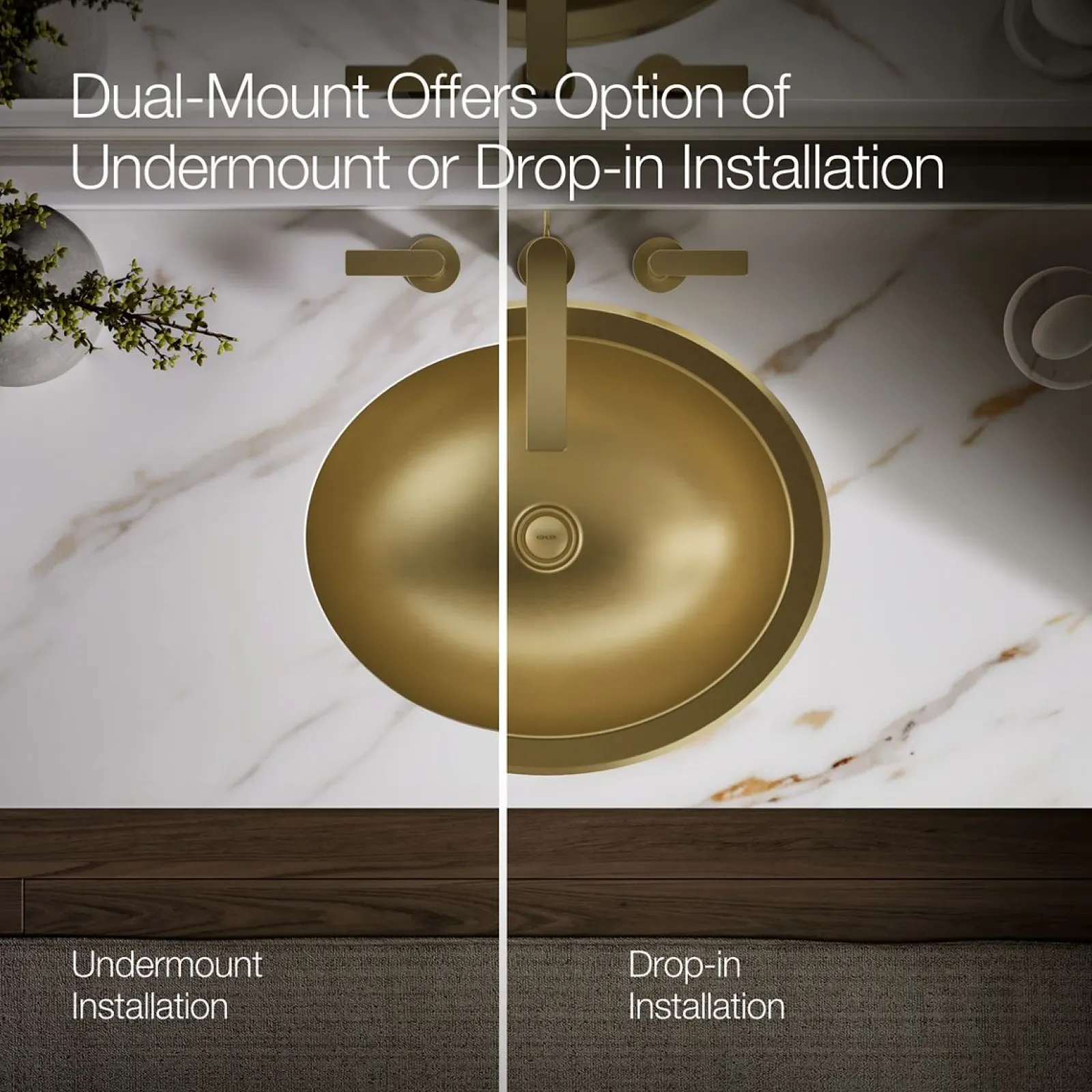 20" oval drop-in/undermount bathroom sink, no overflow^Kohler New