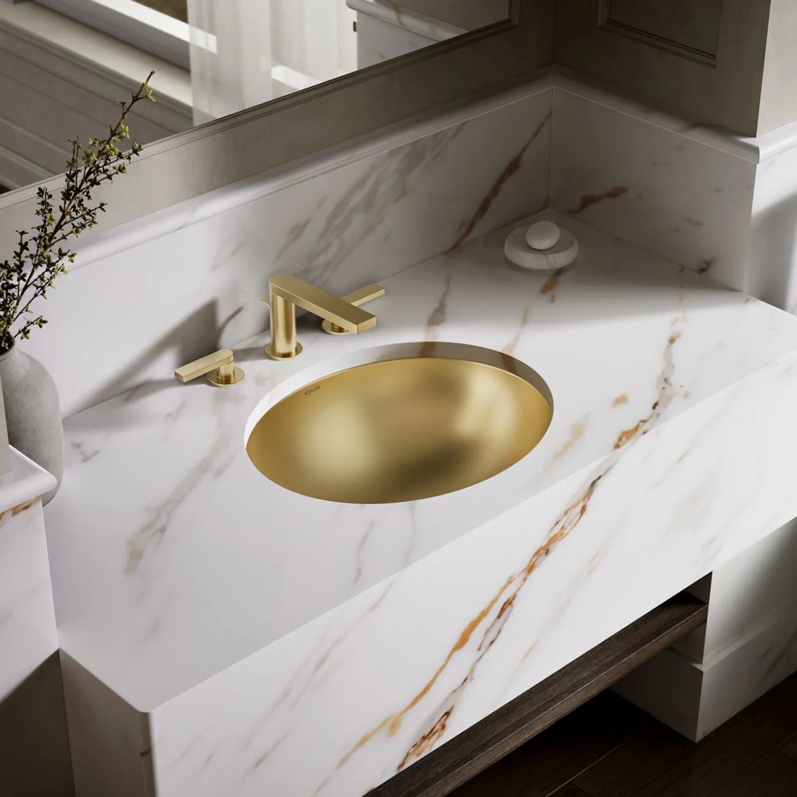 20" oval drop-in/undermount bathroom sink, no overflow^Kohler New