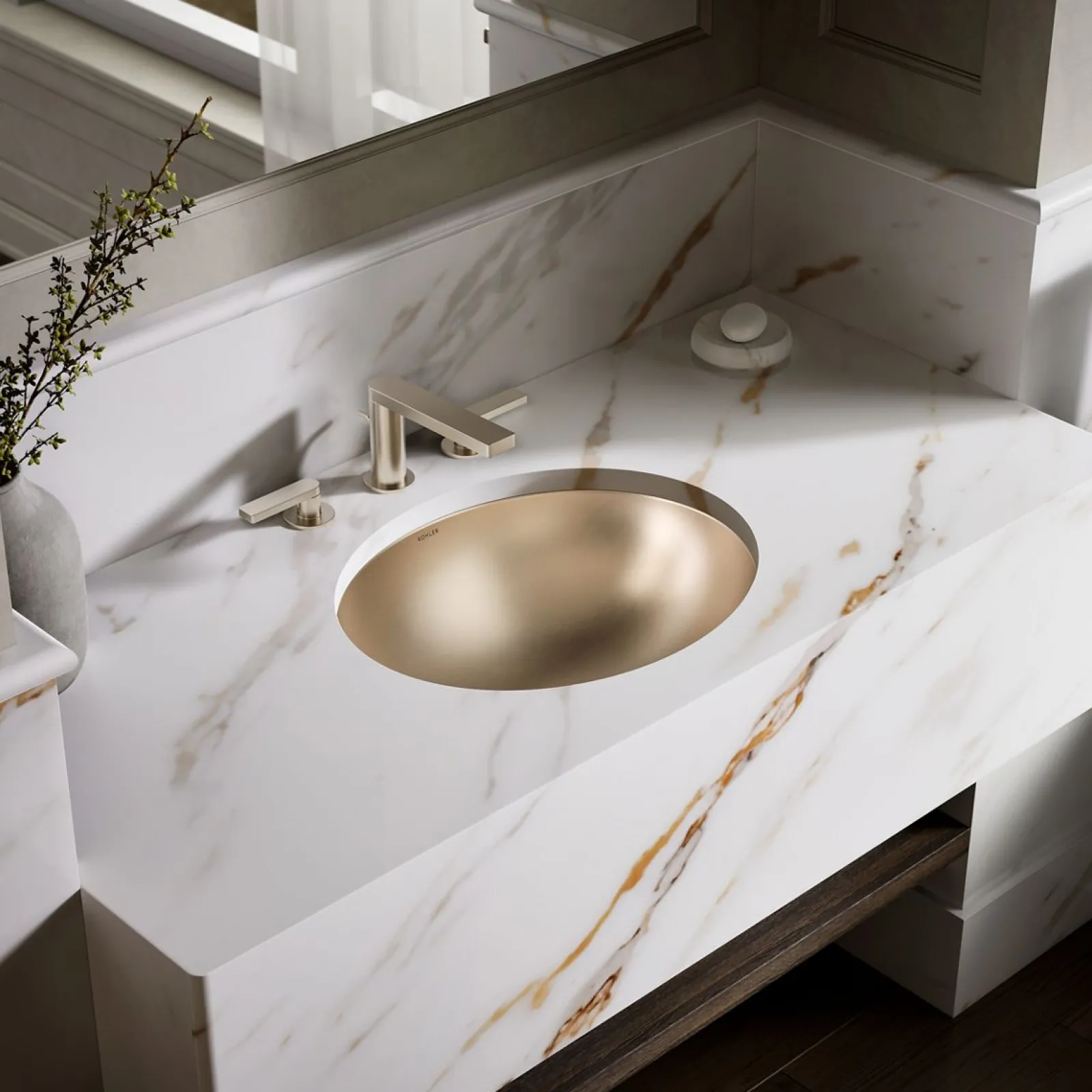 20" oval drop-in/undermount bathroom sink, no overflow^Kohler New