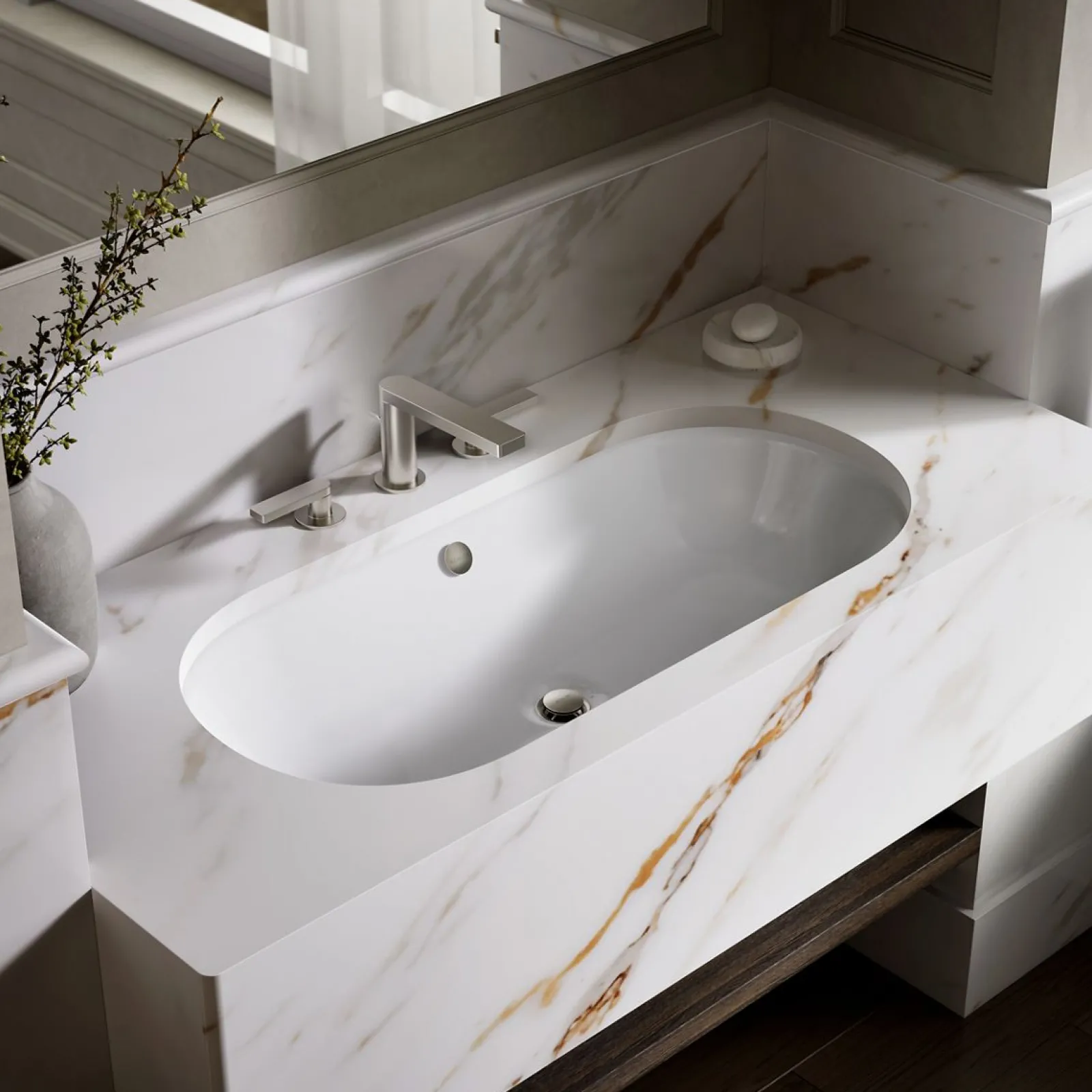 33" oval drop-in/undermount bathroom sink^Kohler New