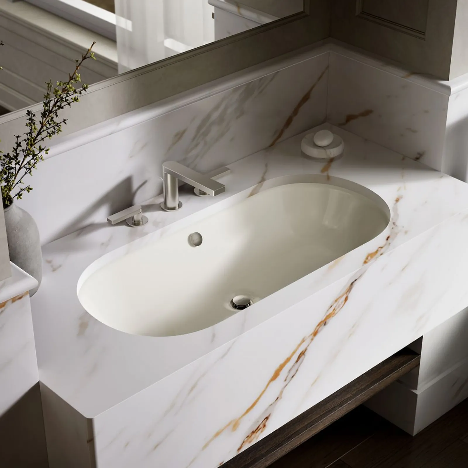 33" oval drop-in/undermount bathroom sink^Kohler New