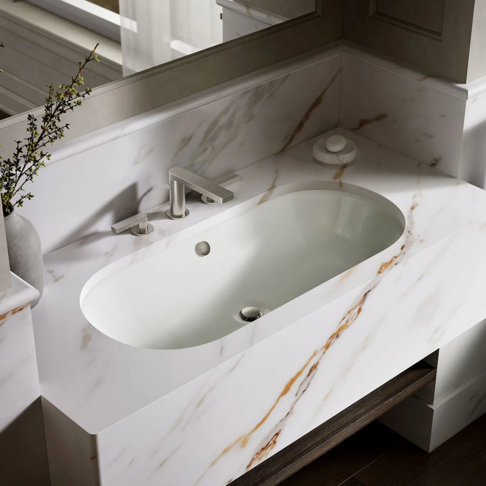 33" oval drop-in/undermount bathroom sink^Kohler New
