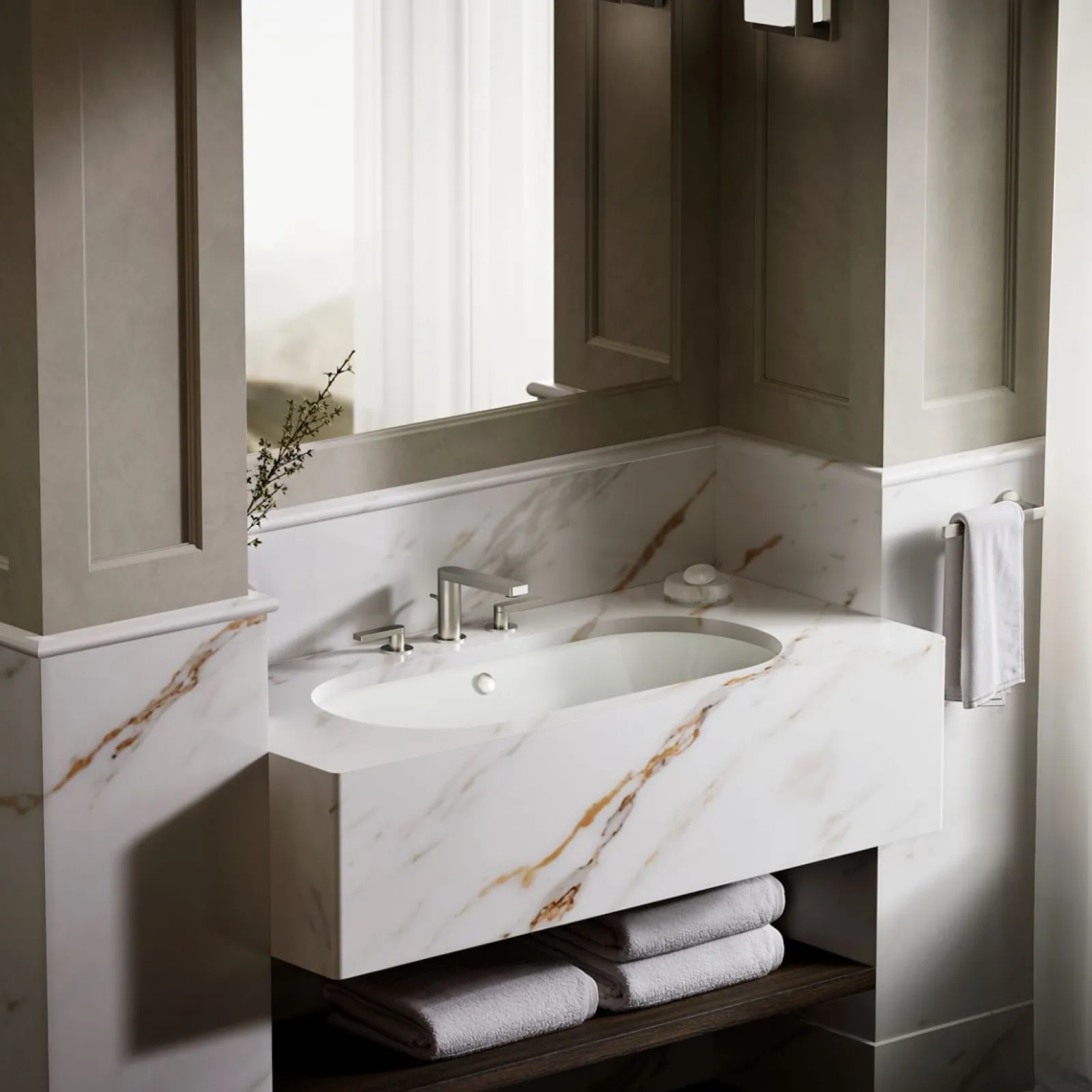 33" oval drop-in/undermount bathroom sink^Kohler New