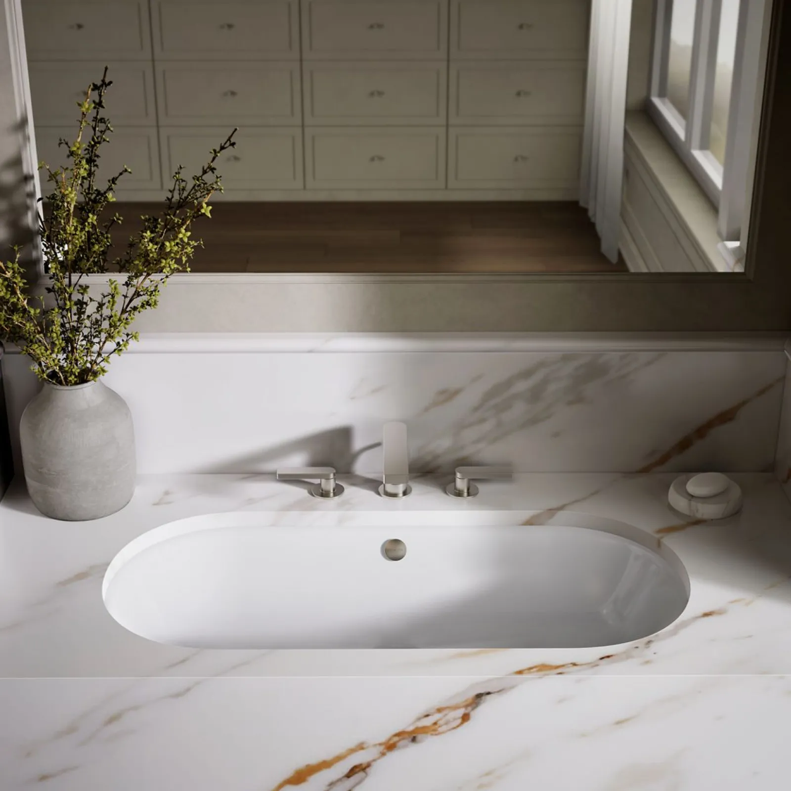 33" oval drop-in/undermount bathroom sink^Kohler New