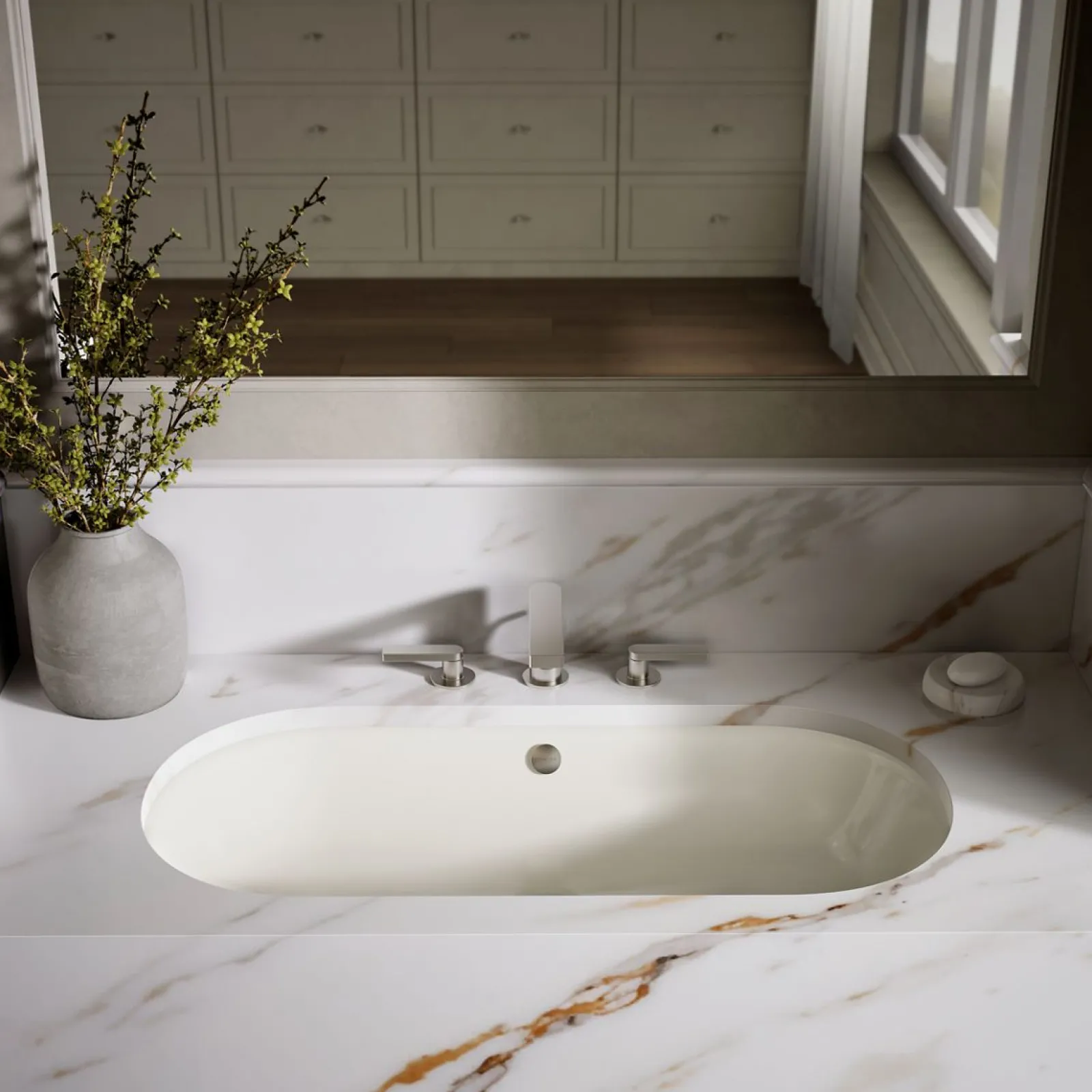 33" oval drop-in/undermount bathroom sink^Kohler New