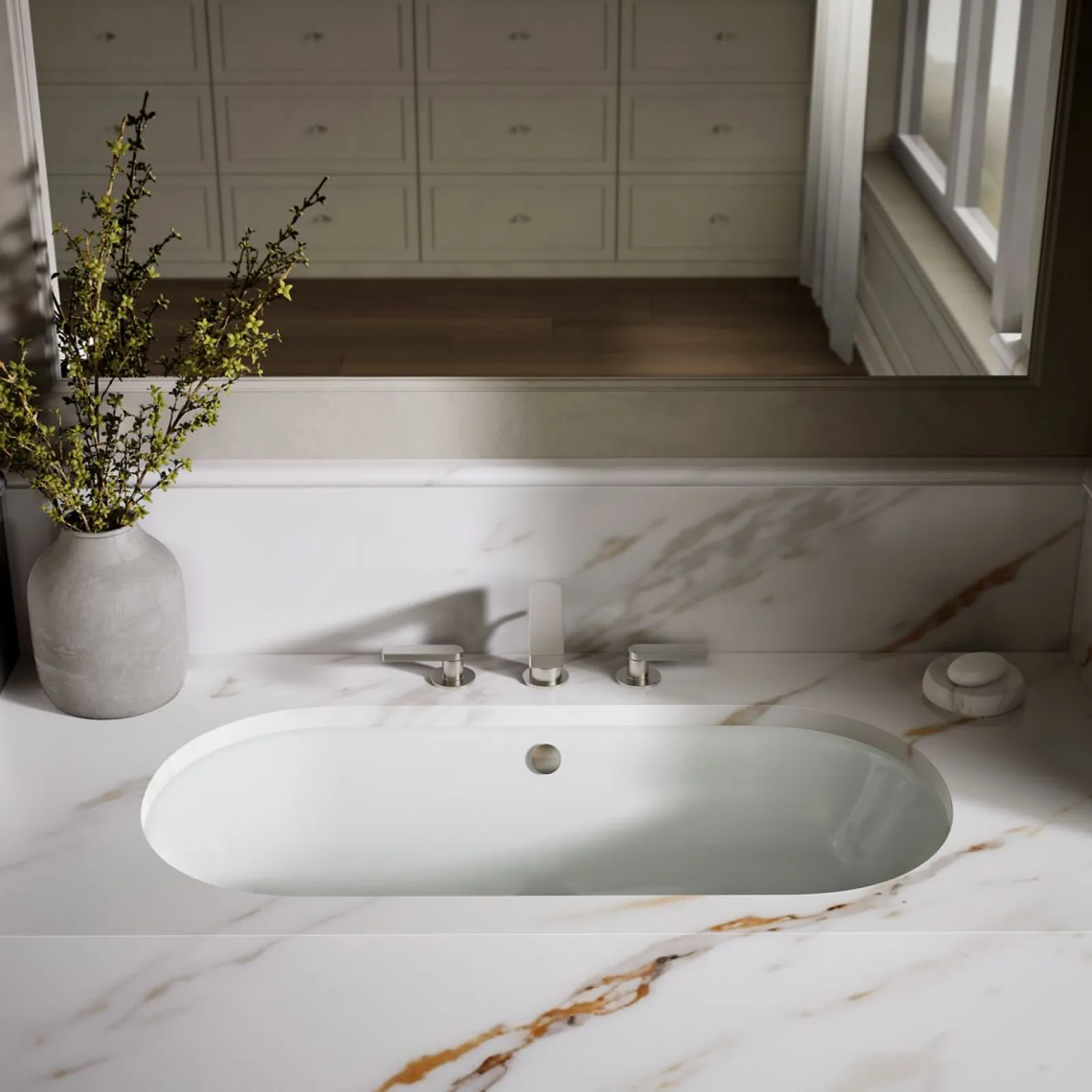 33" oval drop-in/undermount bathroom sink^Kohler New