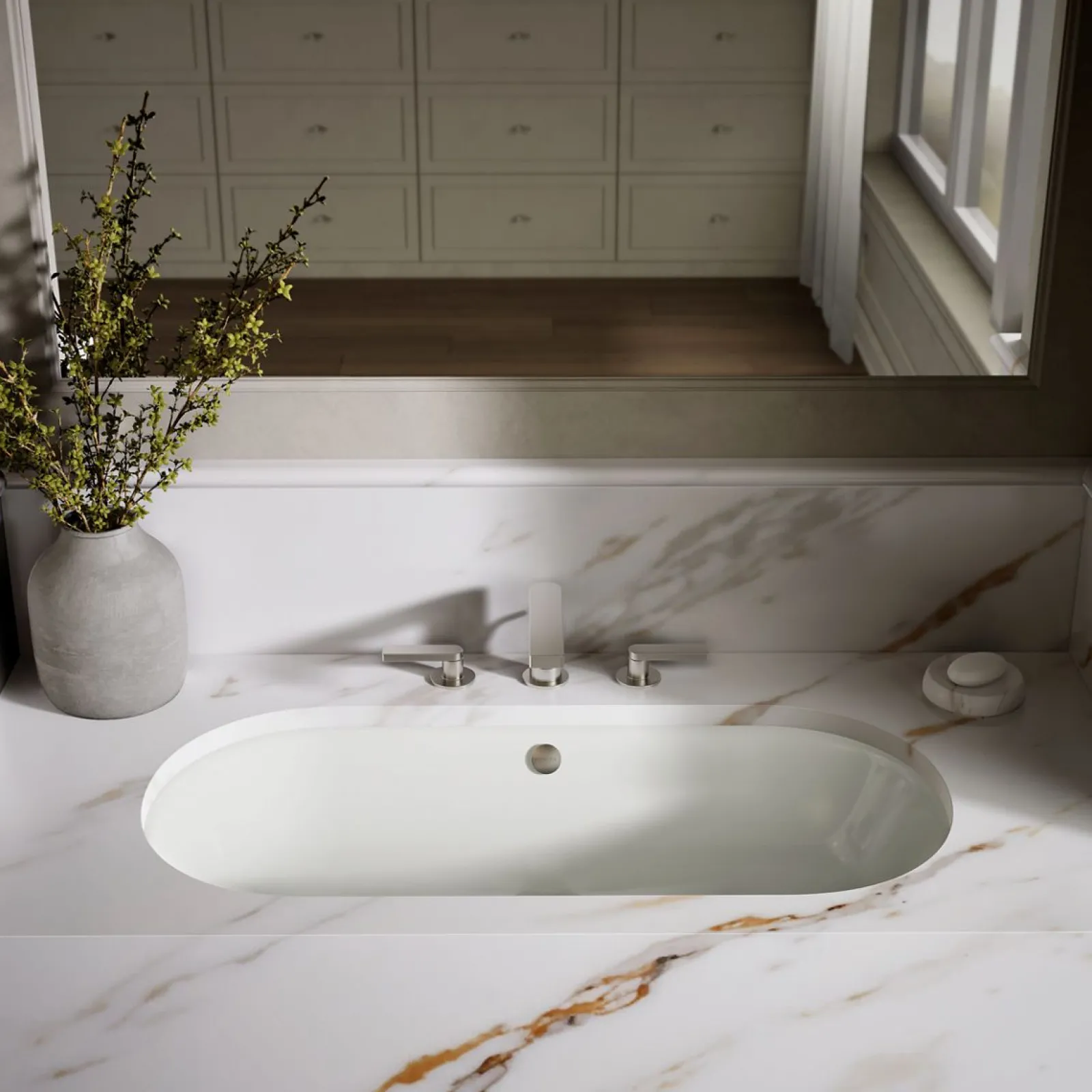 33" oval drop-in/undermount bathroom sink^Kohler New