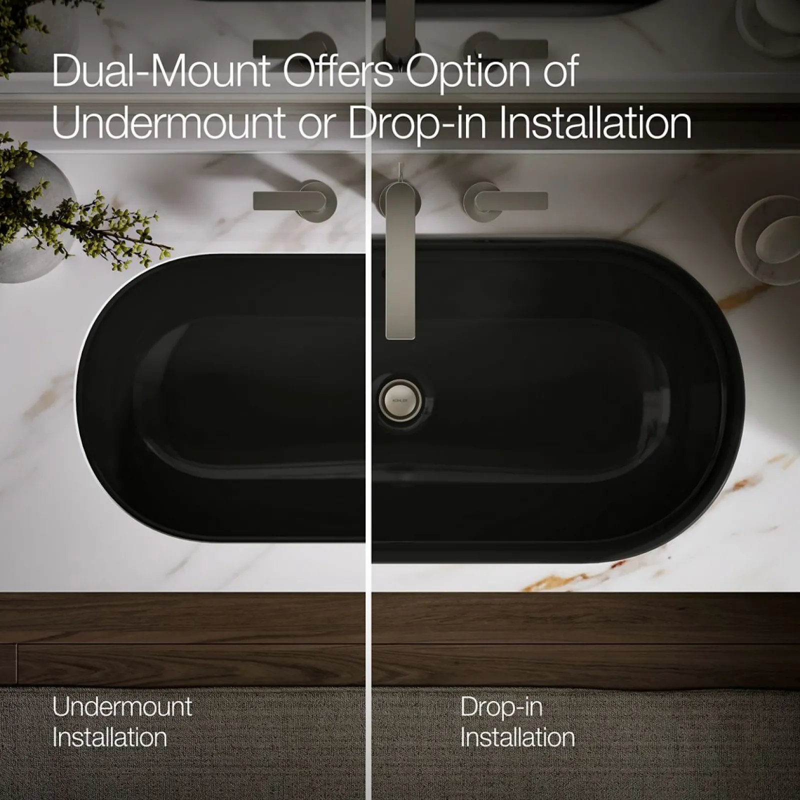 33" oval drop-in/undermount bathroom sink^Kohler New