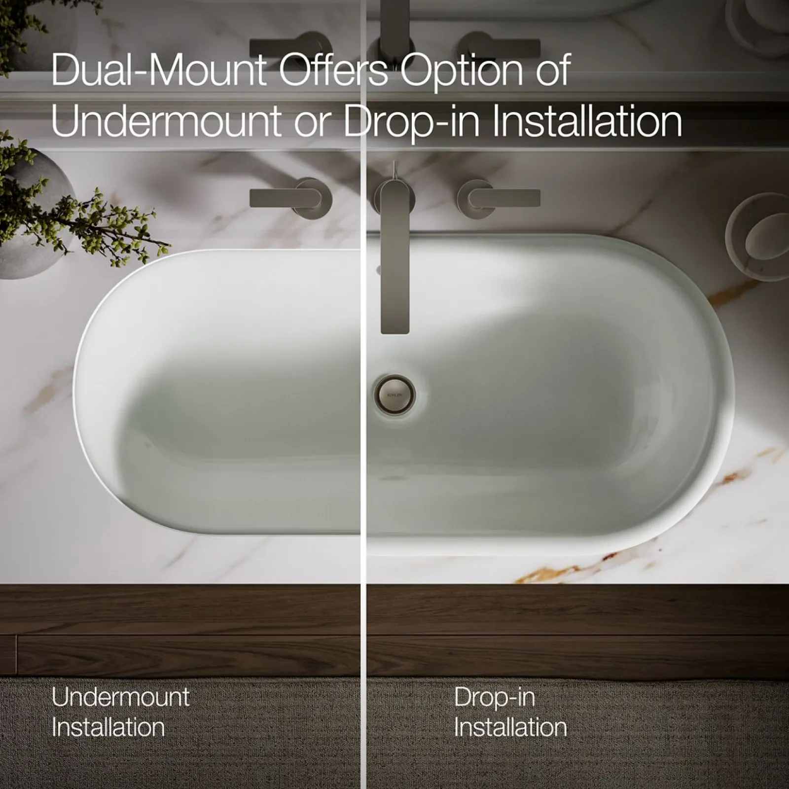 33" oval drop-in/undermount bathroom sink^Kohler New