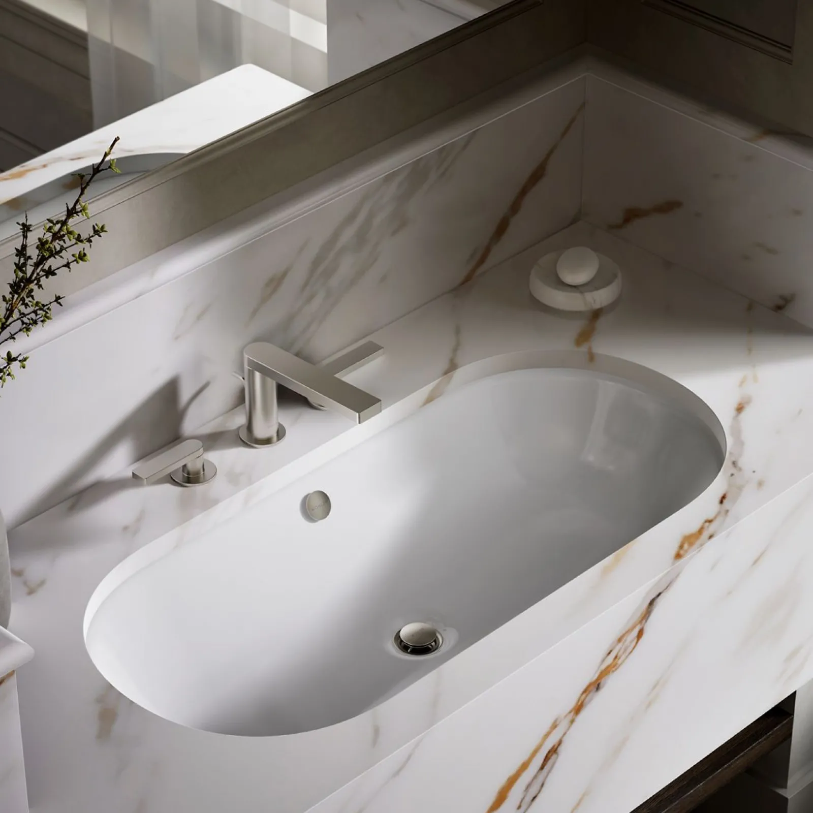 33" oval drop-in/undermount bathroom sink^Kohler New