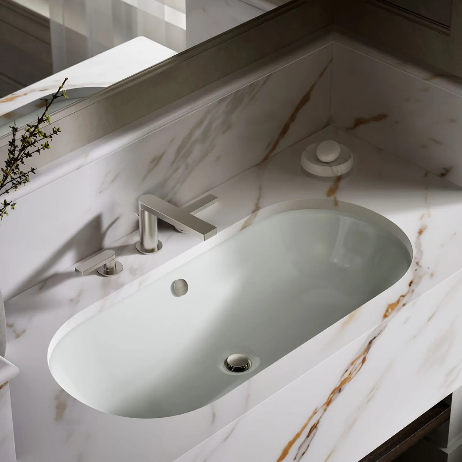33" oval drop-in/undermount bathroom sink^Kohler New