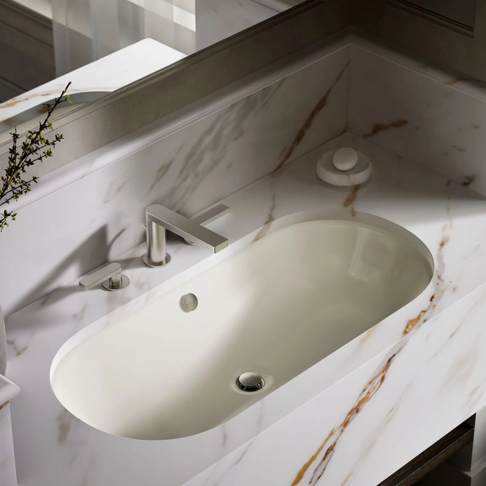 33" oval drop-in/undermount/vessel bathroom sink with painted underside^Kohler