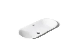 33" oval drop-in/undermount/vessel bathroom sink with Iron Black painted underside^Kohler Hot