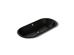 33" oval drop-in/undermount/vessel bathroom sink with Iron Black painted underside^Kohler Hot
