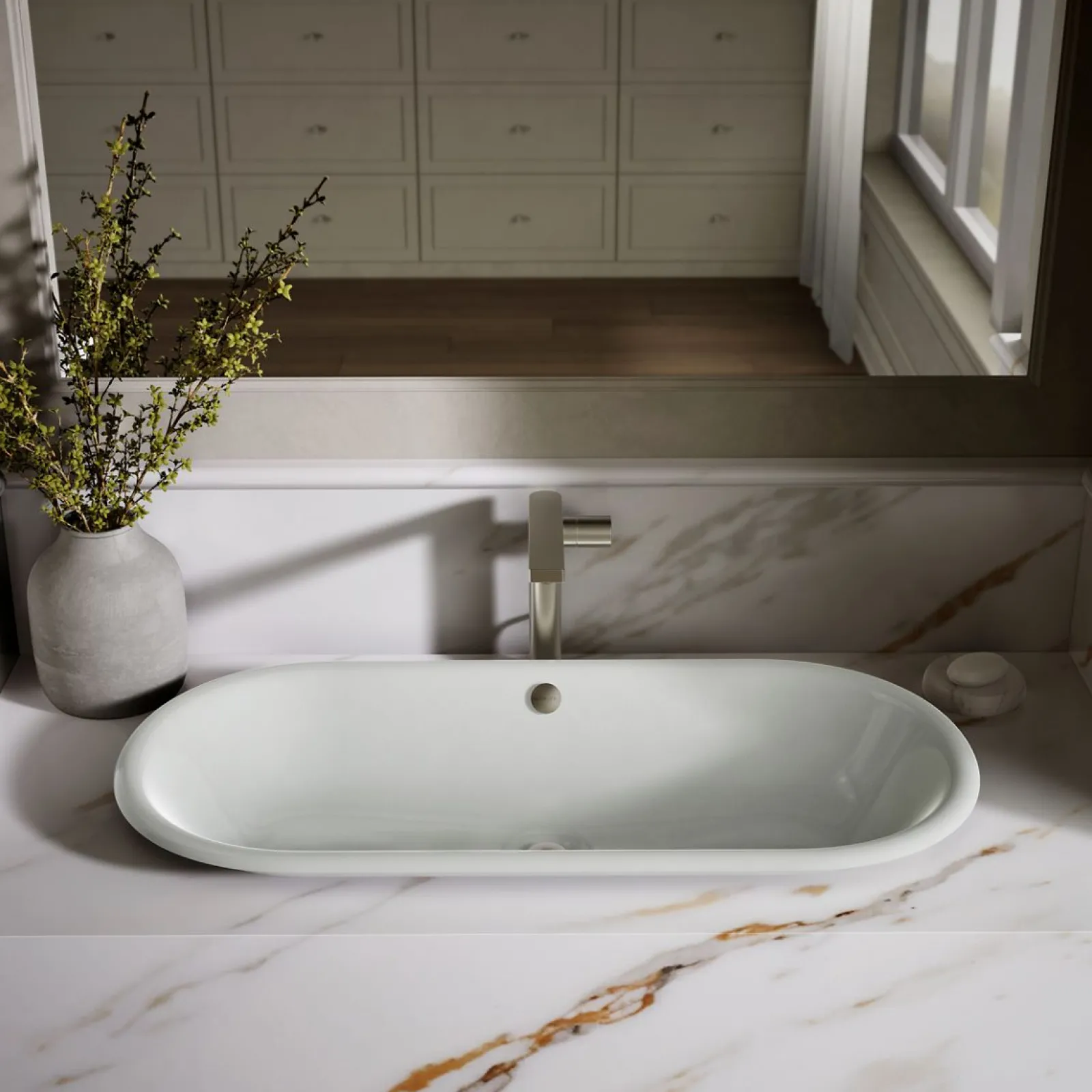 33" oval drop-in/undermount/vessel bathroom sink with painted underside^Kohler Outlet