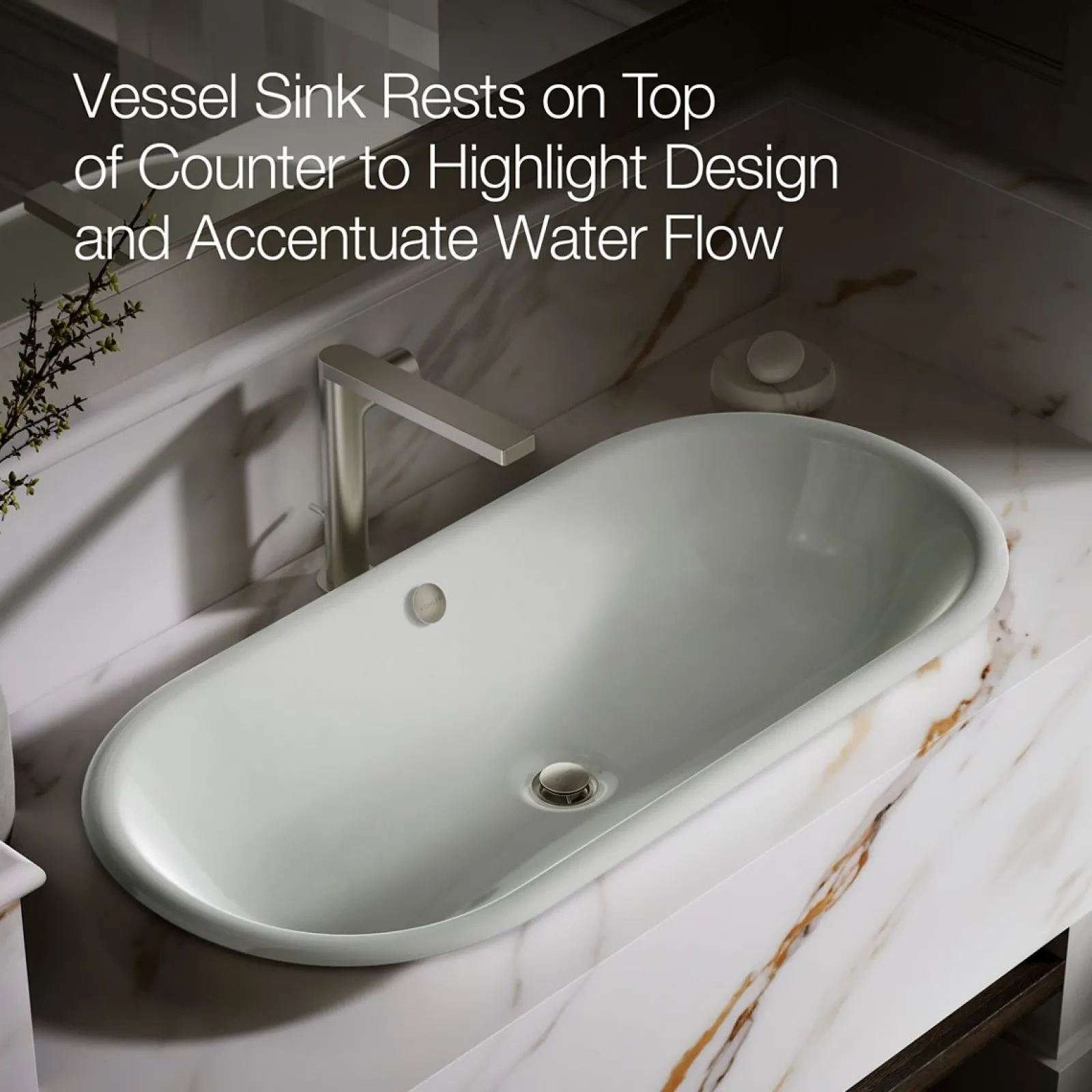 33" oval drop-in/undermount/vessel bathroom sink with painted underside^Kohler Outlet
