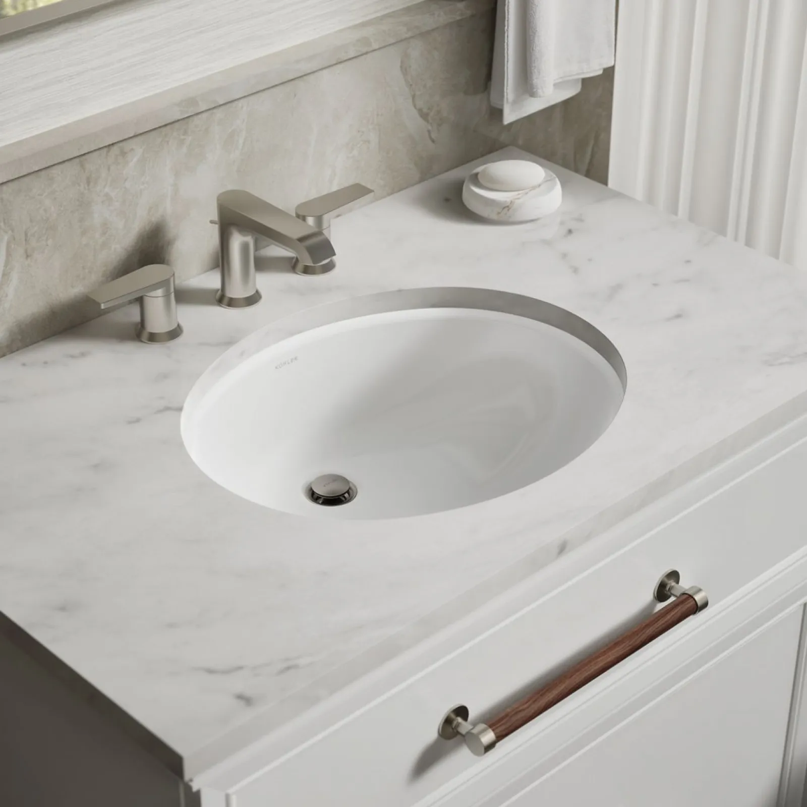 19-1/4" oval undermount bathroom sink^Kohler Best