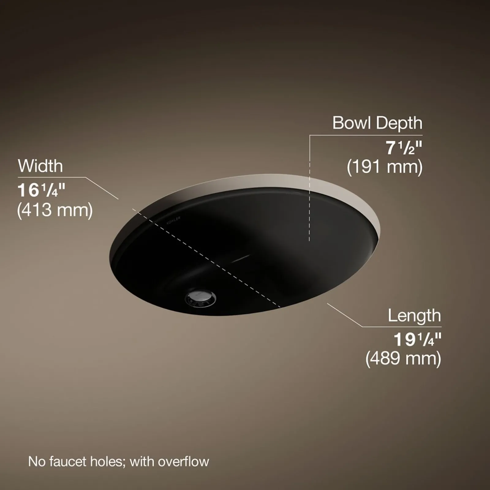 19-1/4" oval undermount bathroom sink^Kohler Best