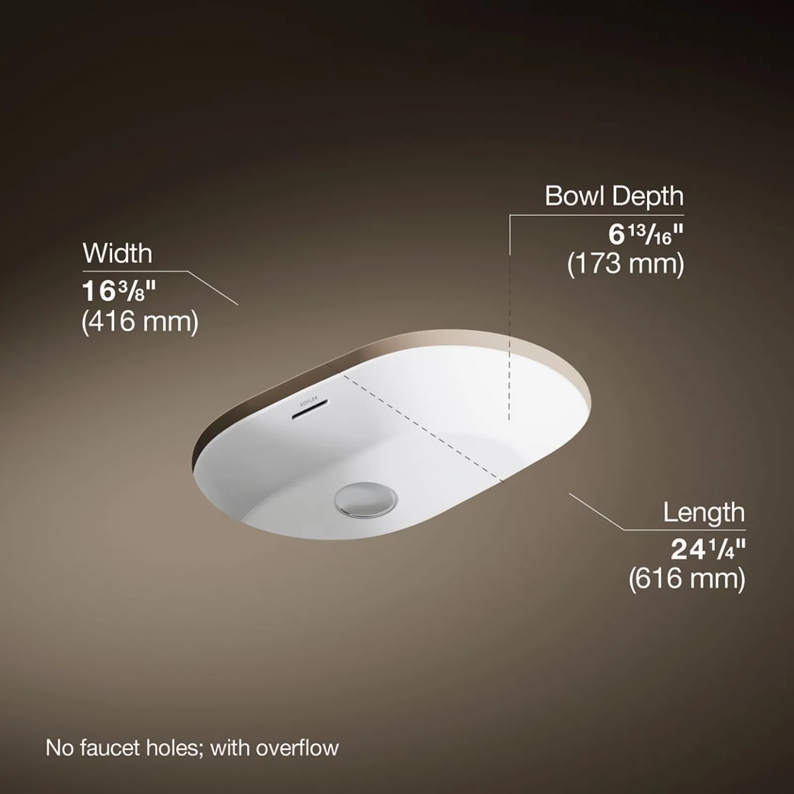 24-1/4" oval undermount bathroom sink^Kohler Online