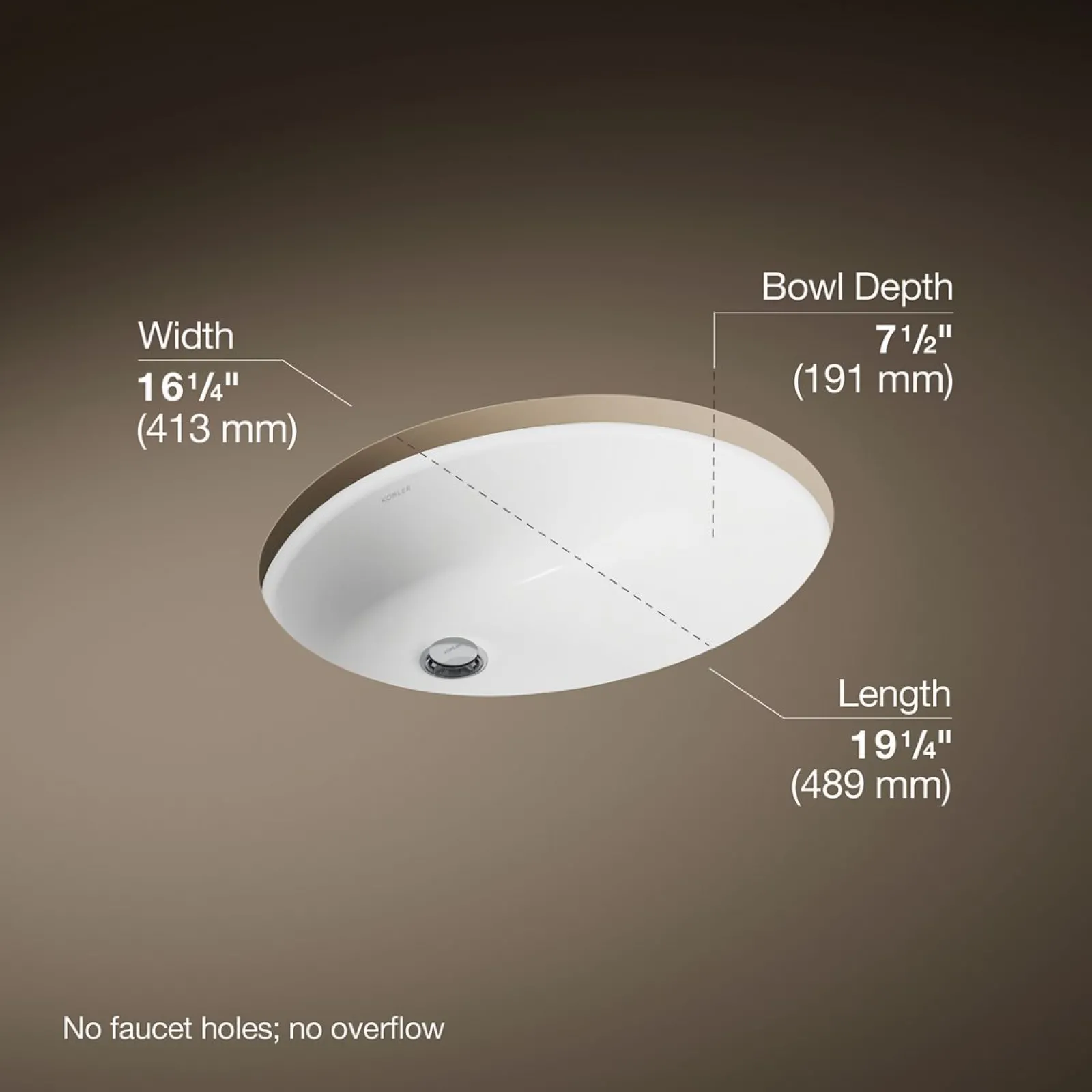 19-1/4" oval undermount bathroom sink^Kohler Sale