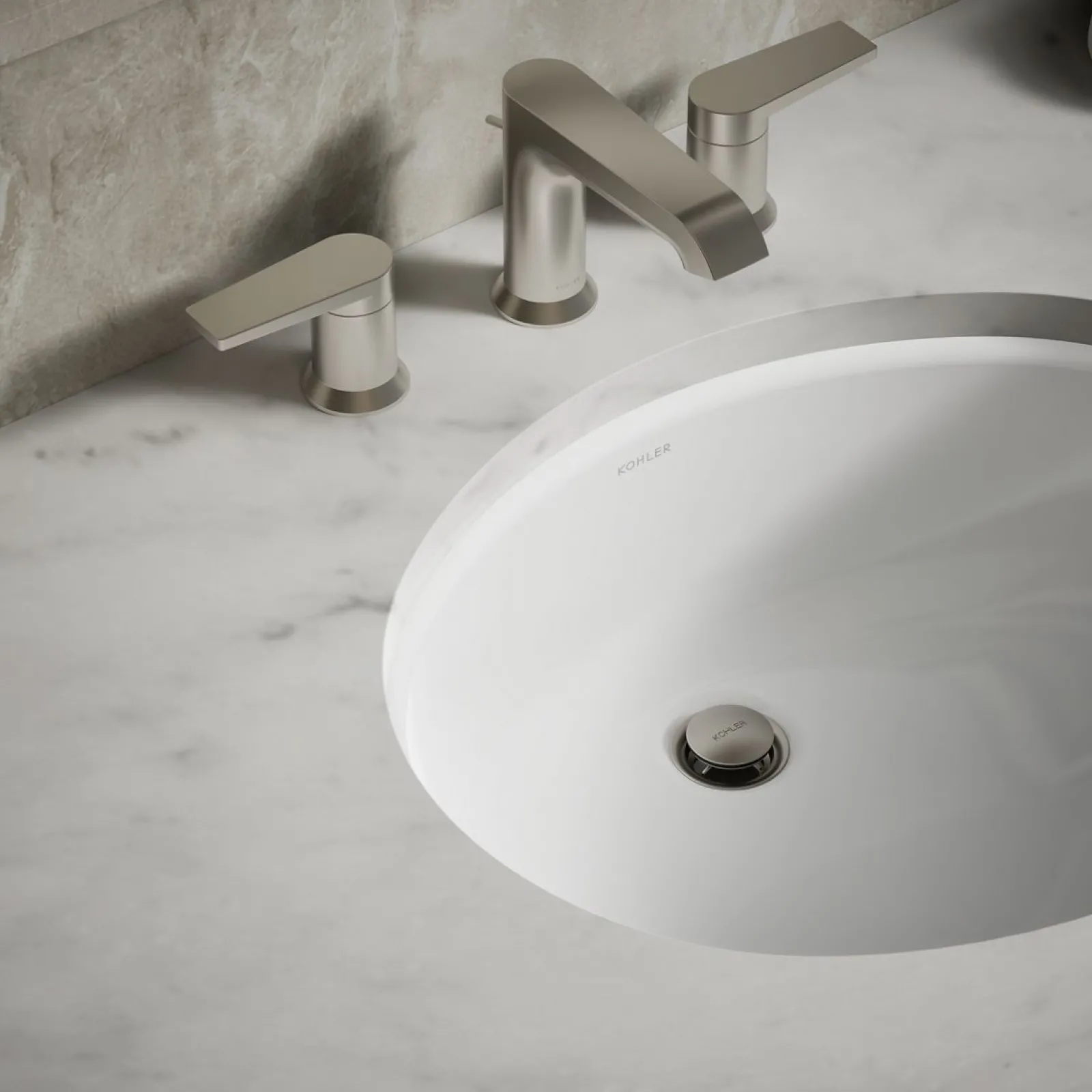 19-1/4" oval undermount bathroom sink with glazed underside, no overflow^Kohler Online