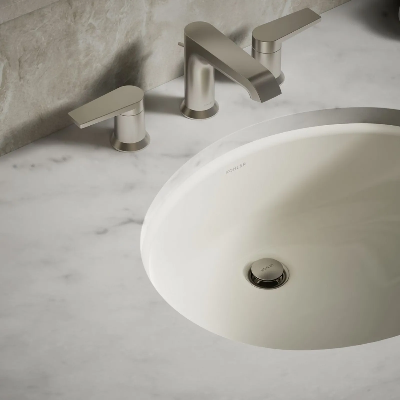 19-1/4" oval undermount bathroom sink with glazed underside, no overflow^Kohler Online