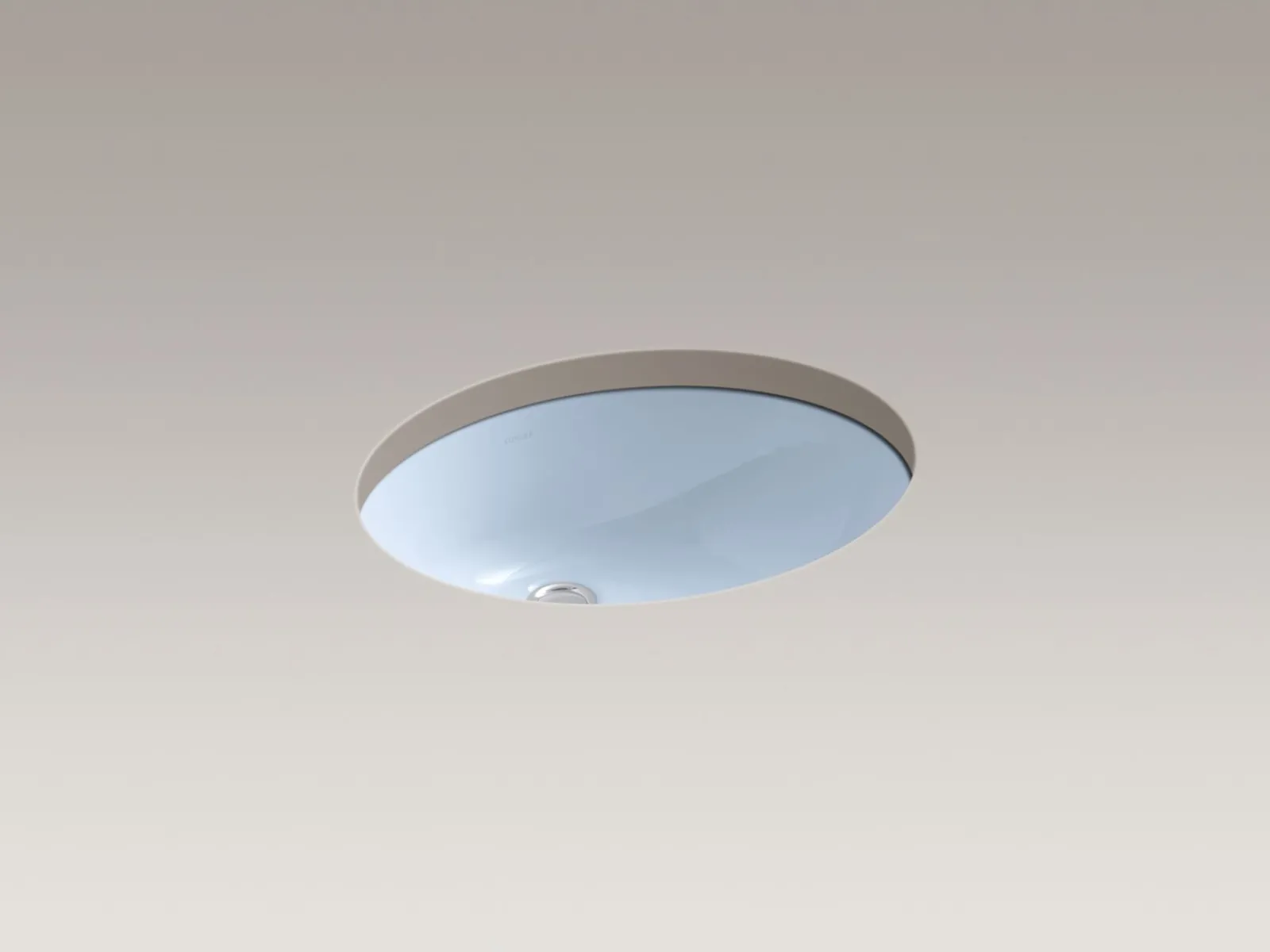 19-1/4" oval undermount bathroom sink with glazed underside, no overflow^Kohler Online