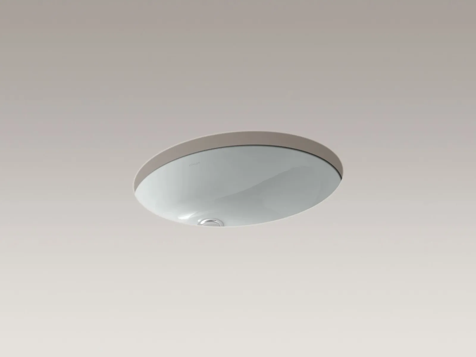 19-1/4" oval undermount bathroom sink with glazed underside, no overflow^Kohler Online