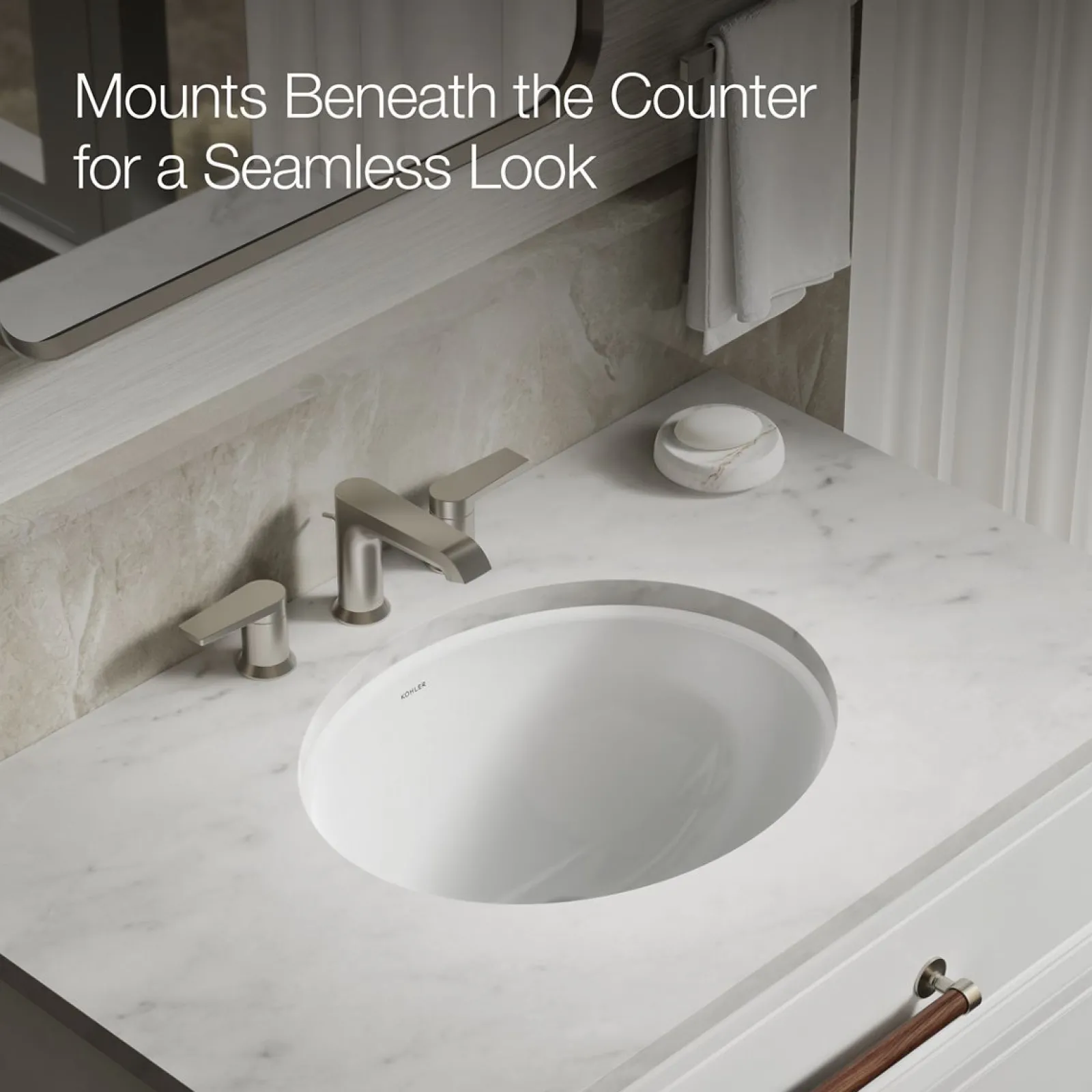 19-1/4" oval undermount bathroom sink, no overflow^Kohler Discount