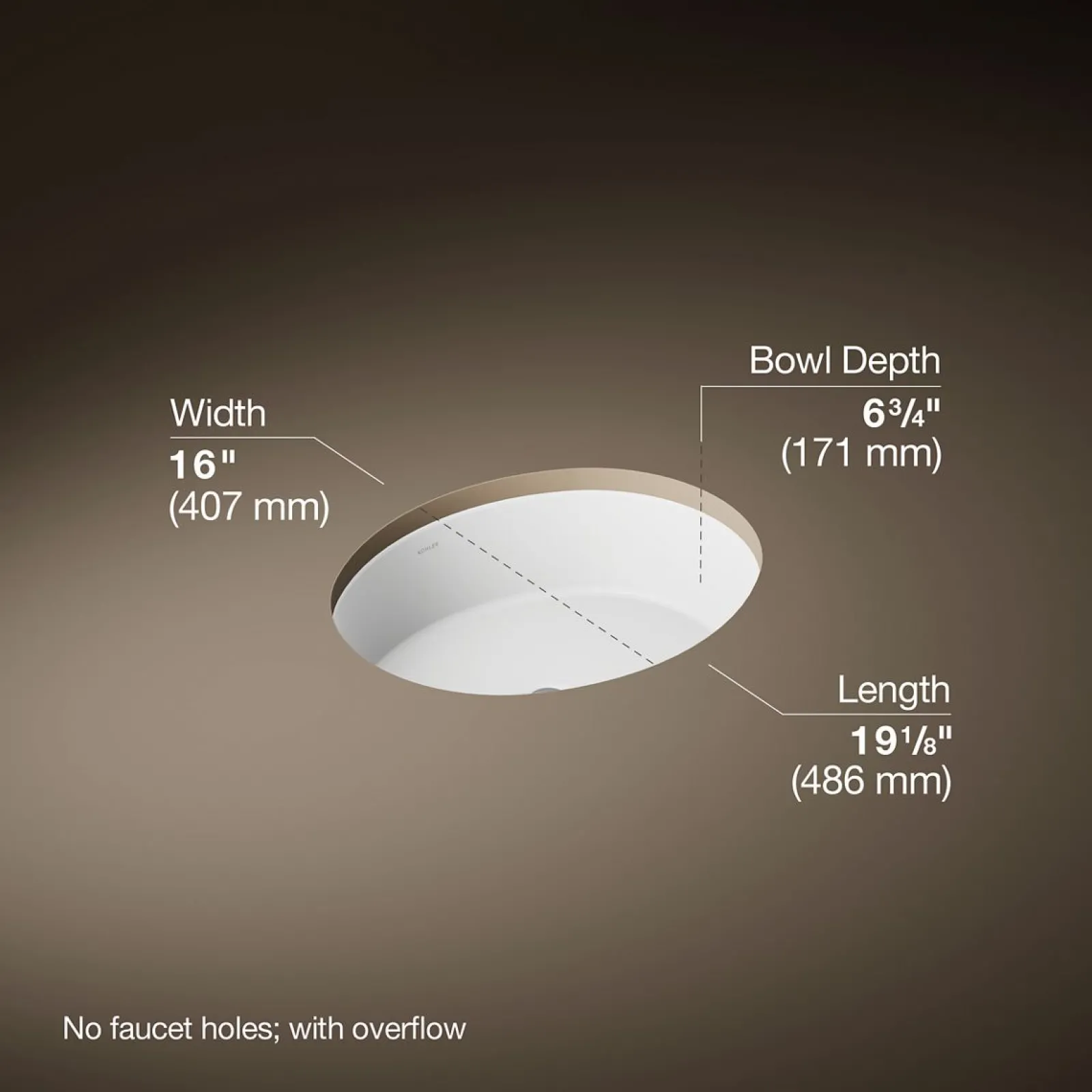 19-1/4" oval undermount bathroom sink^Kohler Online