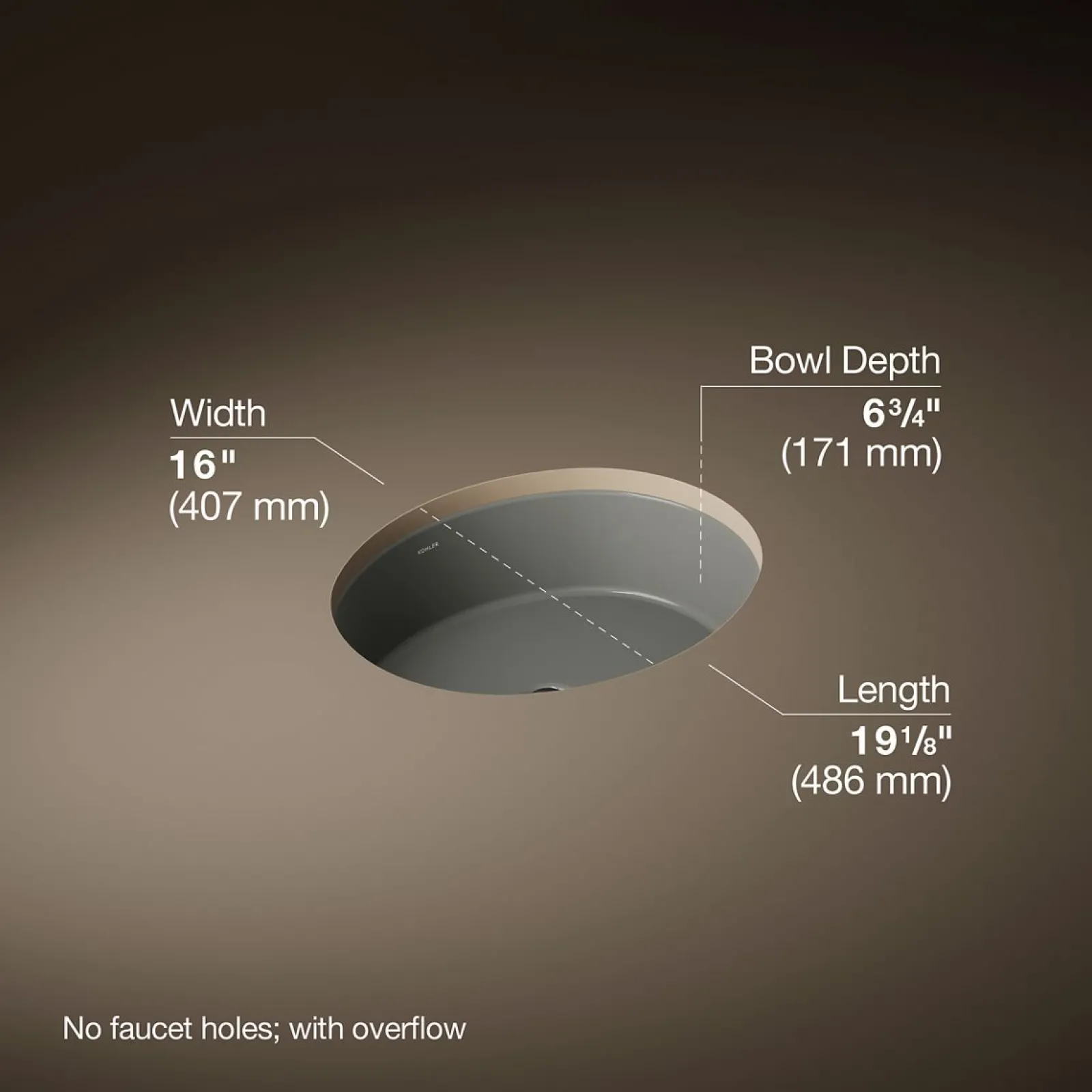 19-1/4" oval undermount bathroom sink^Kohler Online
