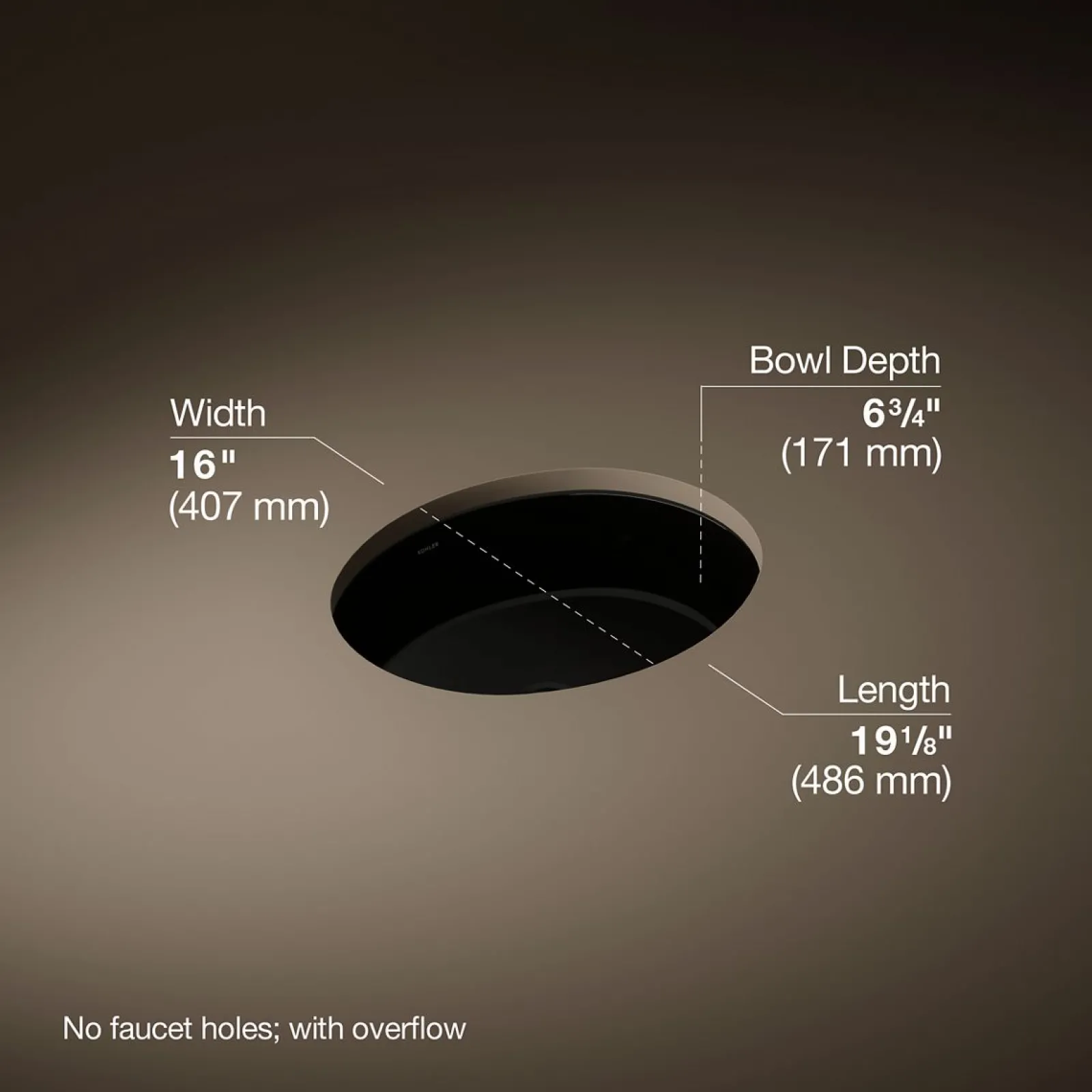 19-1/4" oval undermount bathroom sink^Kohler Online