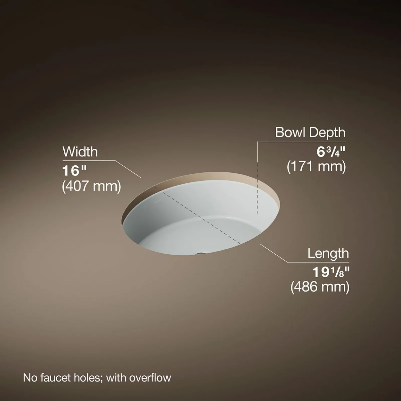 19-1/4" oval undermount bathroom sink^Kohler Online