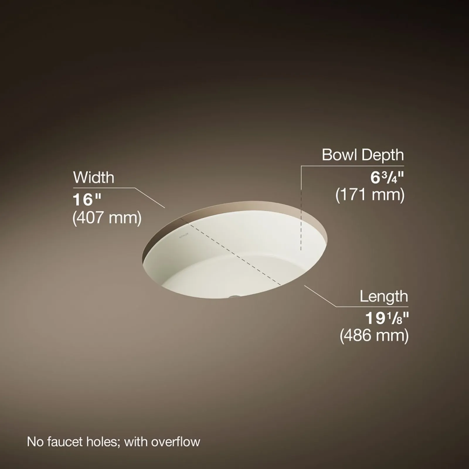 19-1/4" oval undermount bathroom sink^Kohler Online