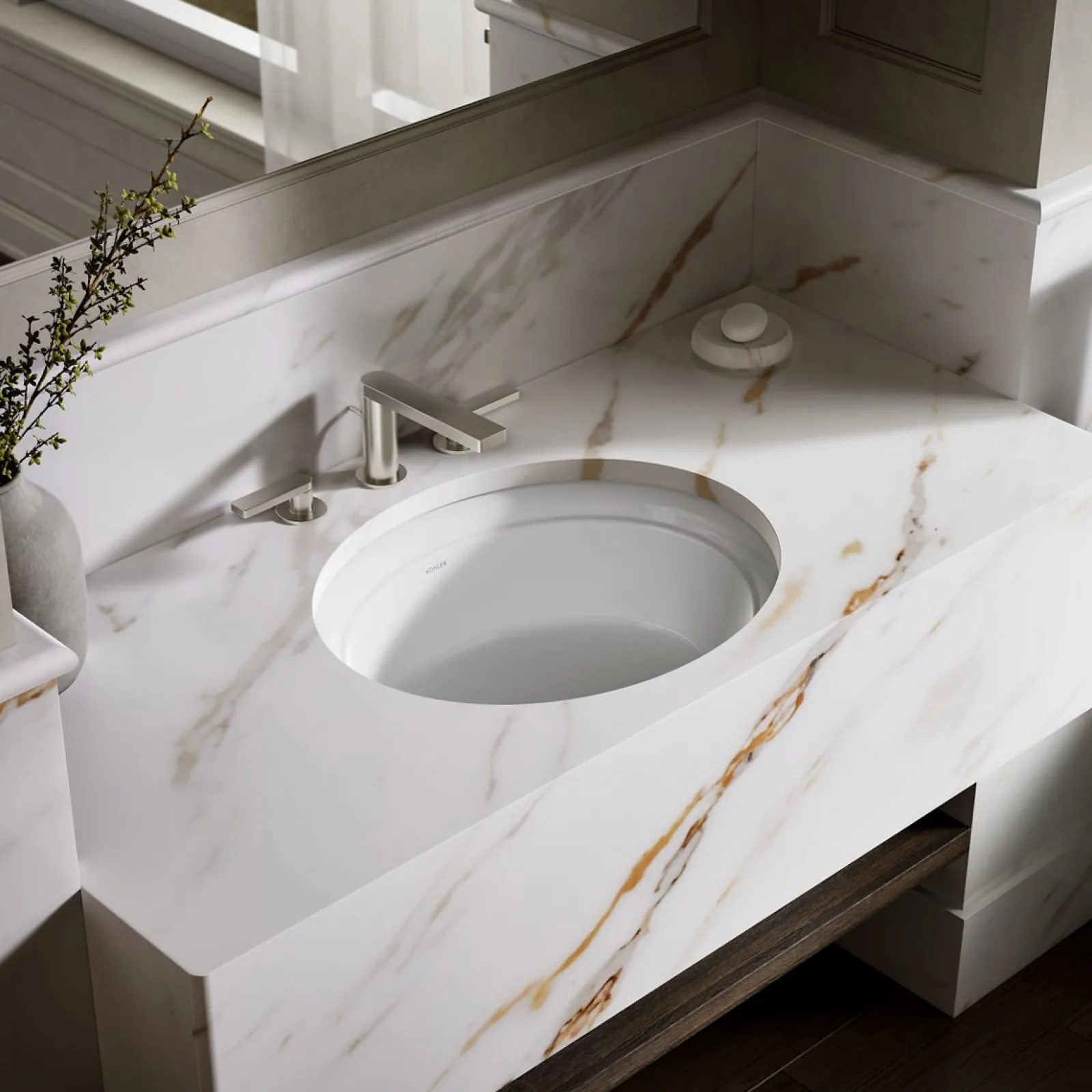 21-1/4" oval undermount bathroom sink^Kohler New