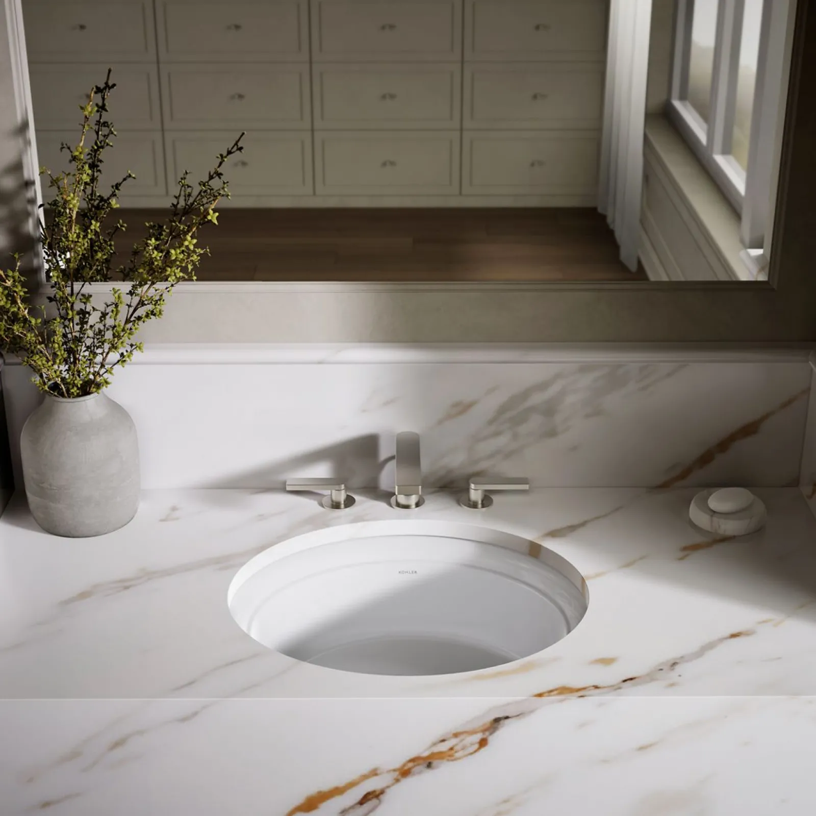 21-1/4" oval undermount bathroom sink^Kohler New