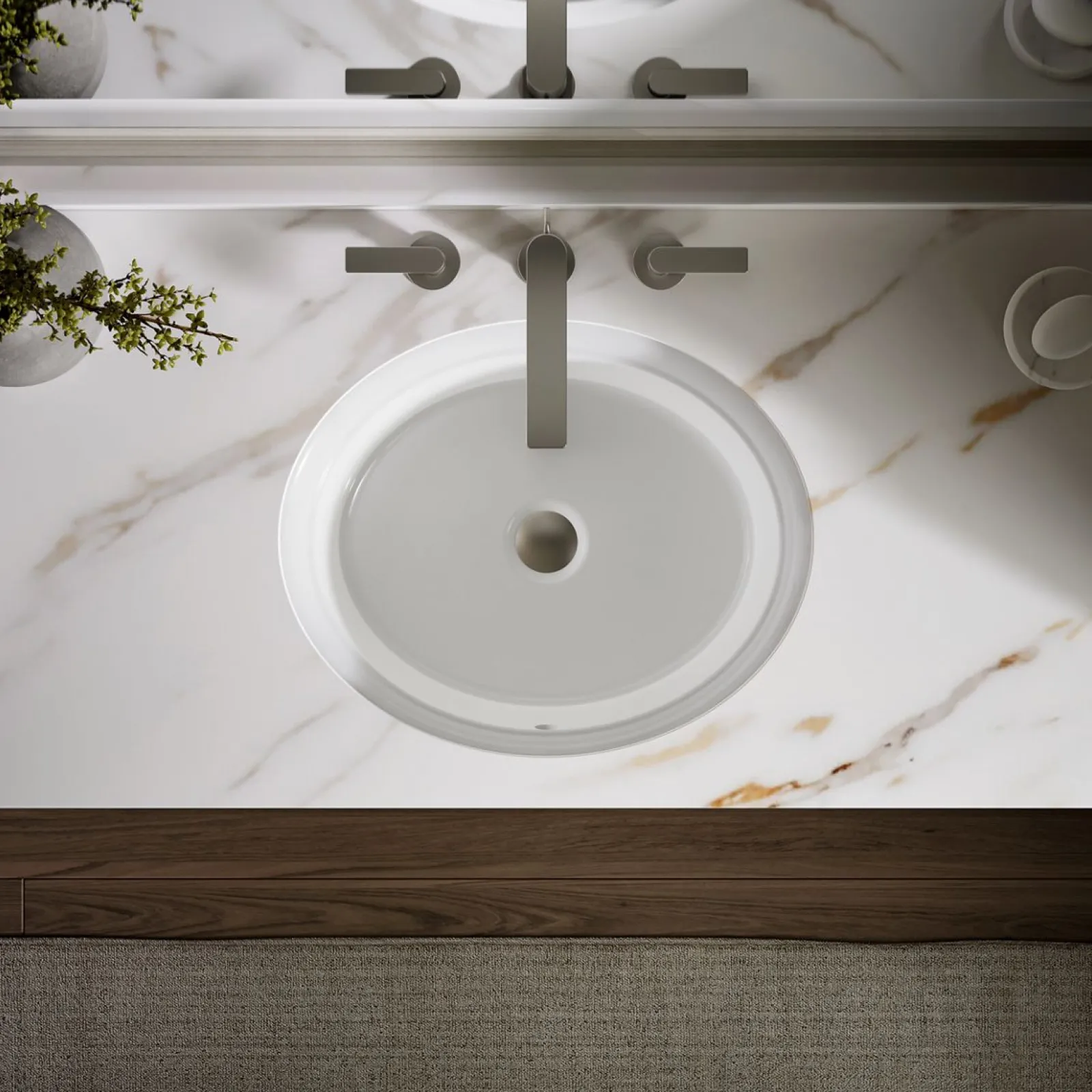 21-1/4" oval undermount bathroom sink^Kohler New