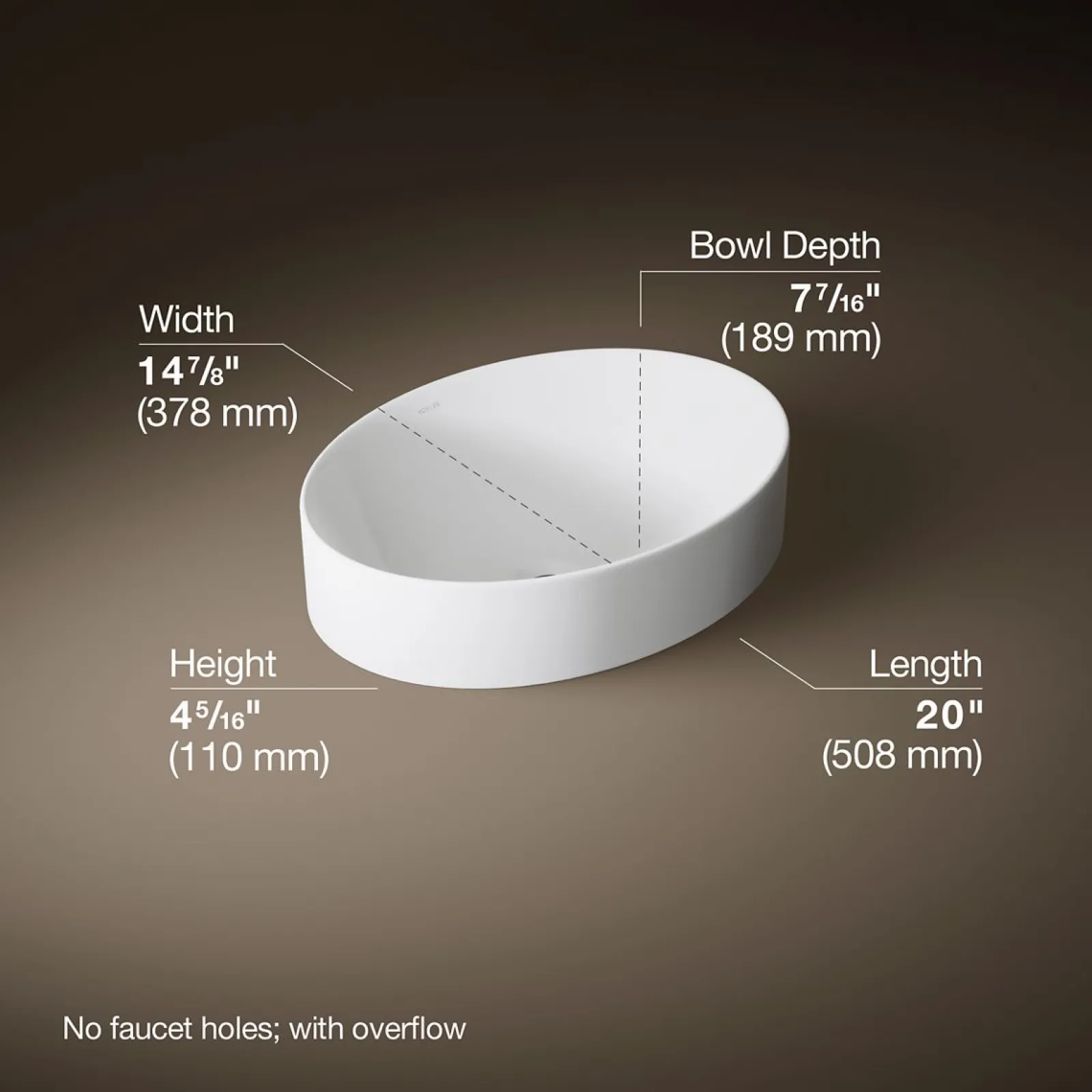 20" oval vessel bathroom sink^Kohler Discount
