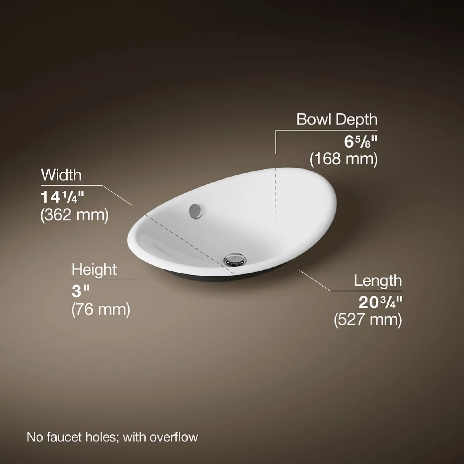 20-3/4" oval vessel bathroom sink^Kohler Discount