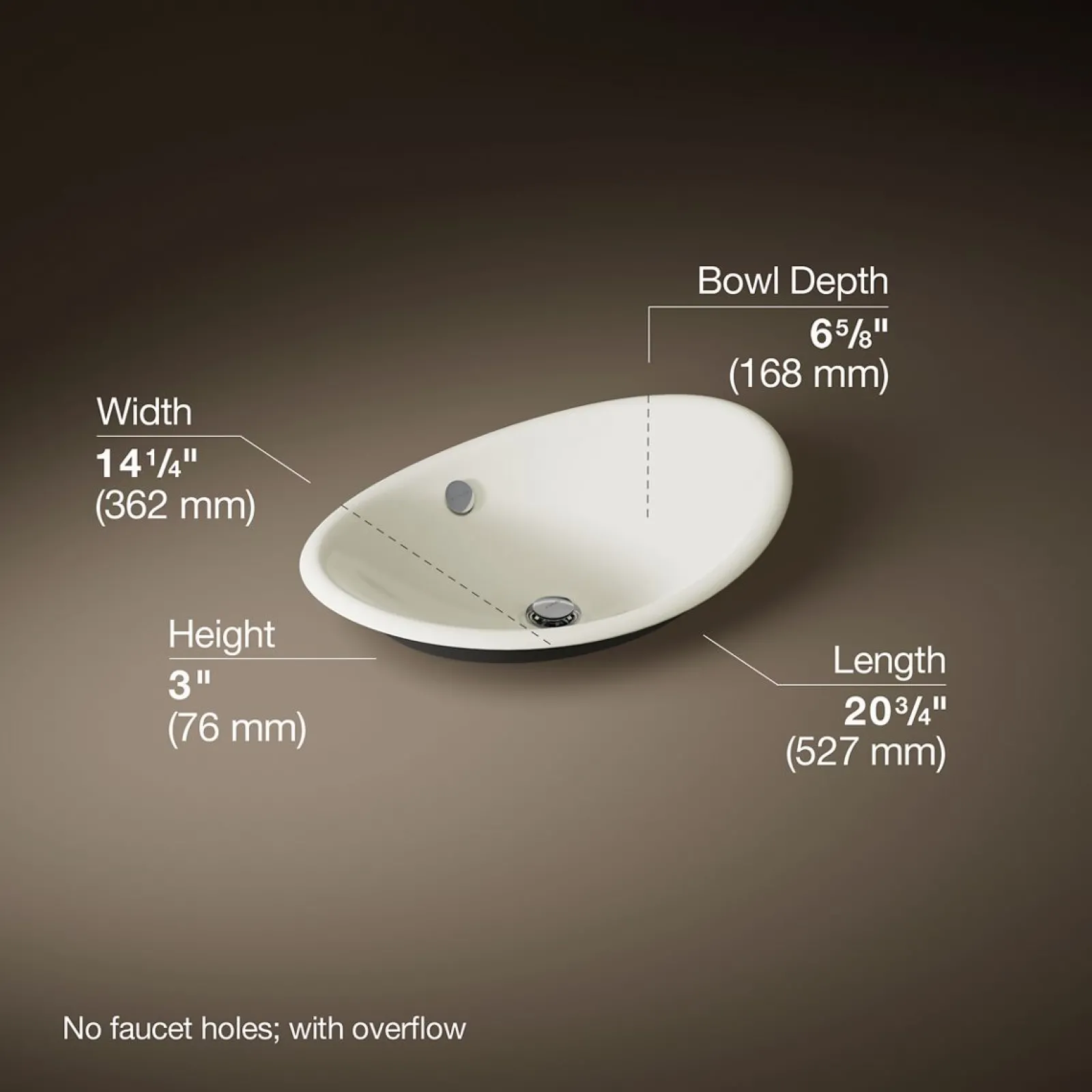 20-3/4" oval vessel bathroom sink^Kohler Discount