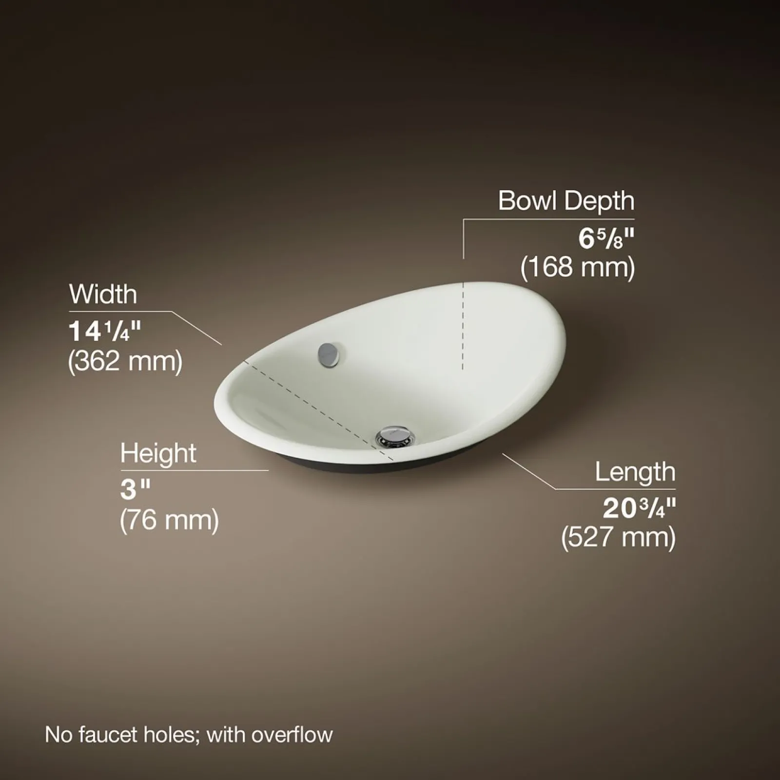 20-3/4" oval vessel bathroom sink^Kohler Discount
