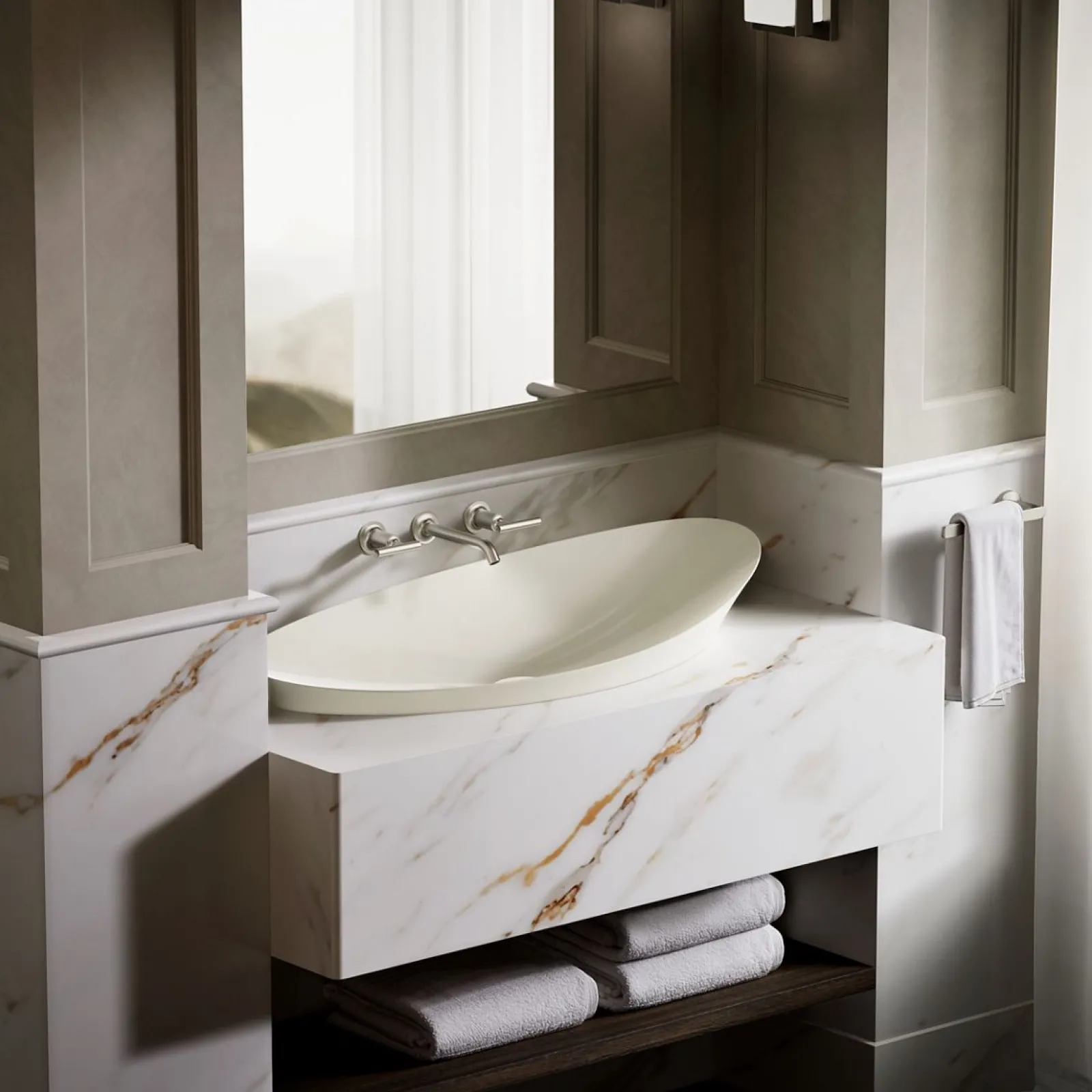 38-1/2" oval vessel bathroom sink, no overflow^Kohler Discount