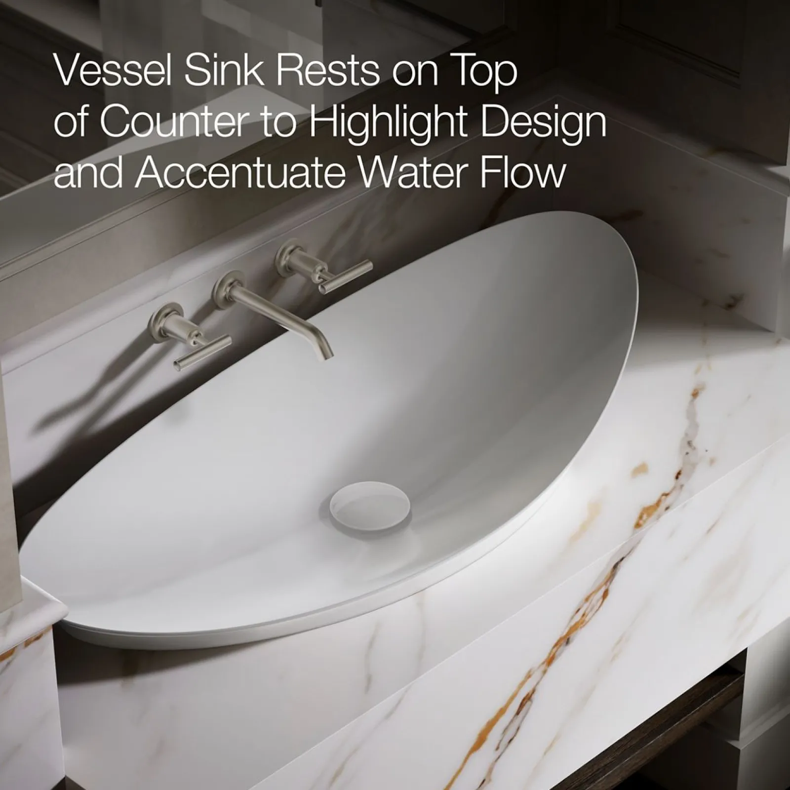 38-1/2" oval vessel bathroom sink, no overflow^Kohler Discount