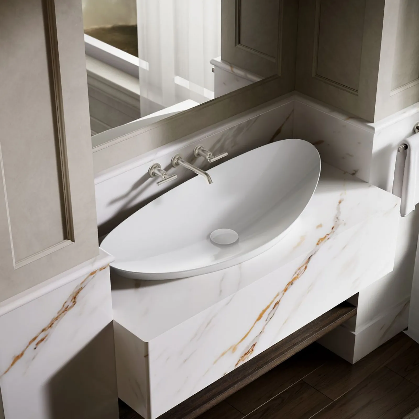 38-1/2" oval vessel bathroom sink, no overflow^Kohler Discount