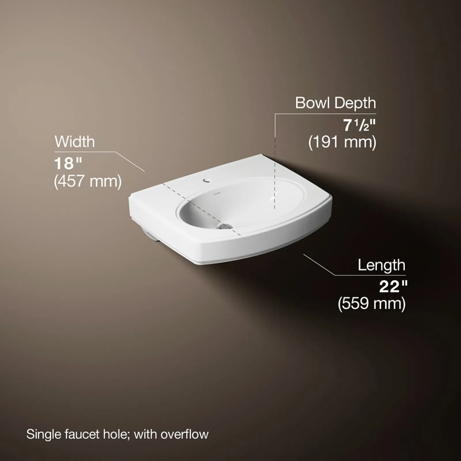 22" oval wall-mount bathroom sink^Kohler New