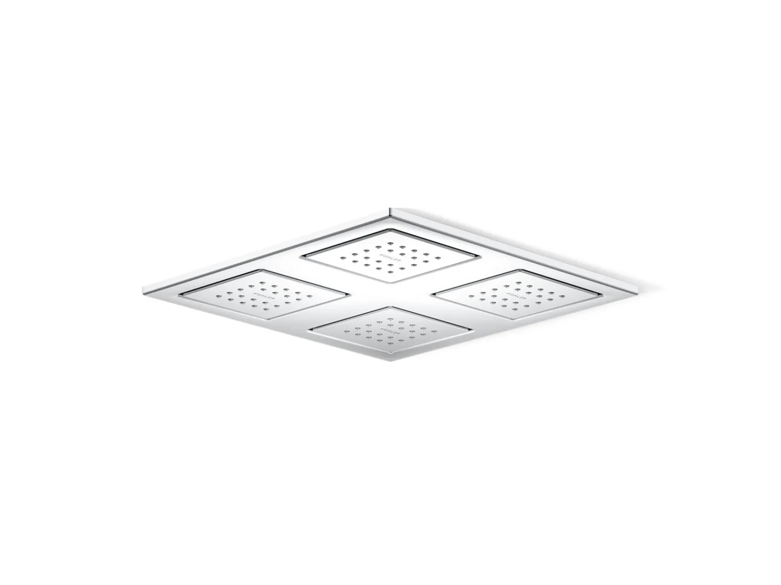Overhead shower panel with four 22-nozzle sprayheads^Kohler