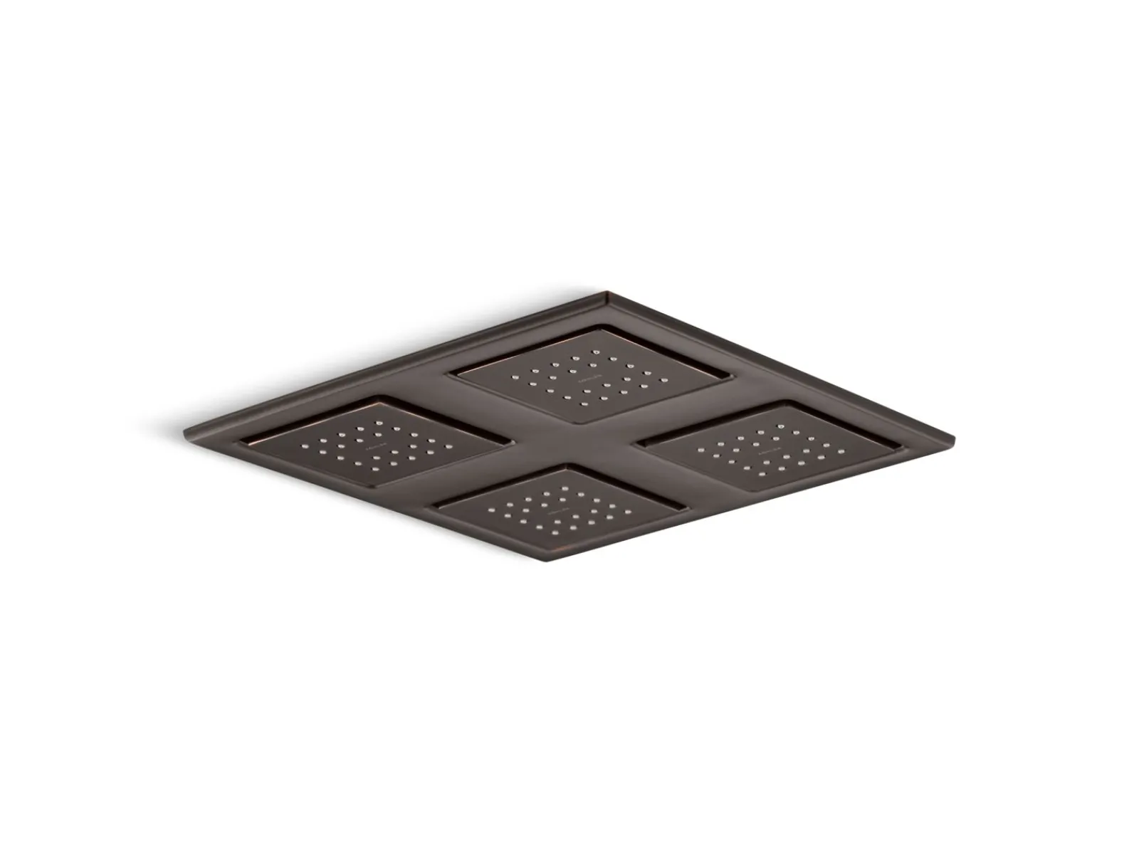 Overhead shower panel with four 22-nozzle sprayheads^Kohler