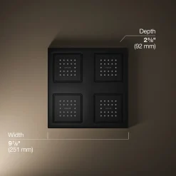 Overhead shower panel with four 22-nozzle sprayheads^Kohler