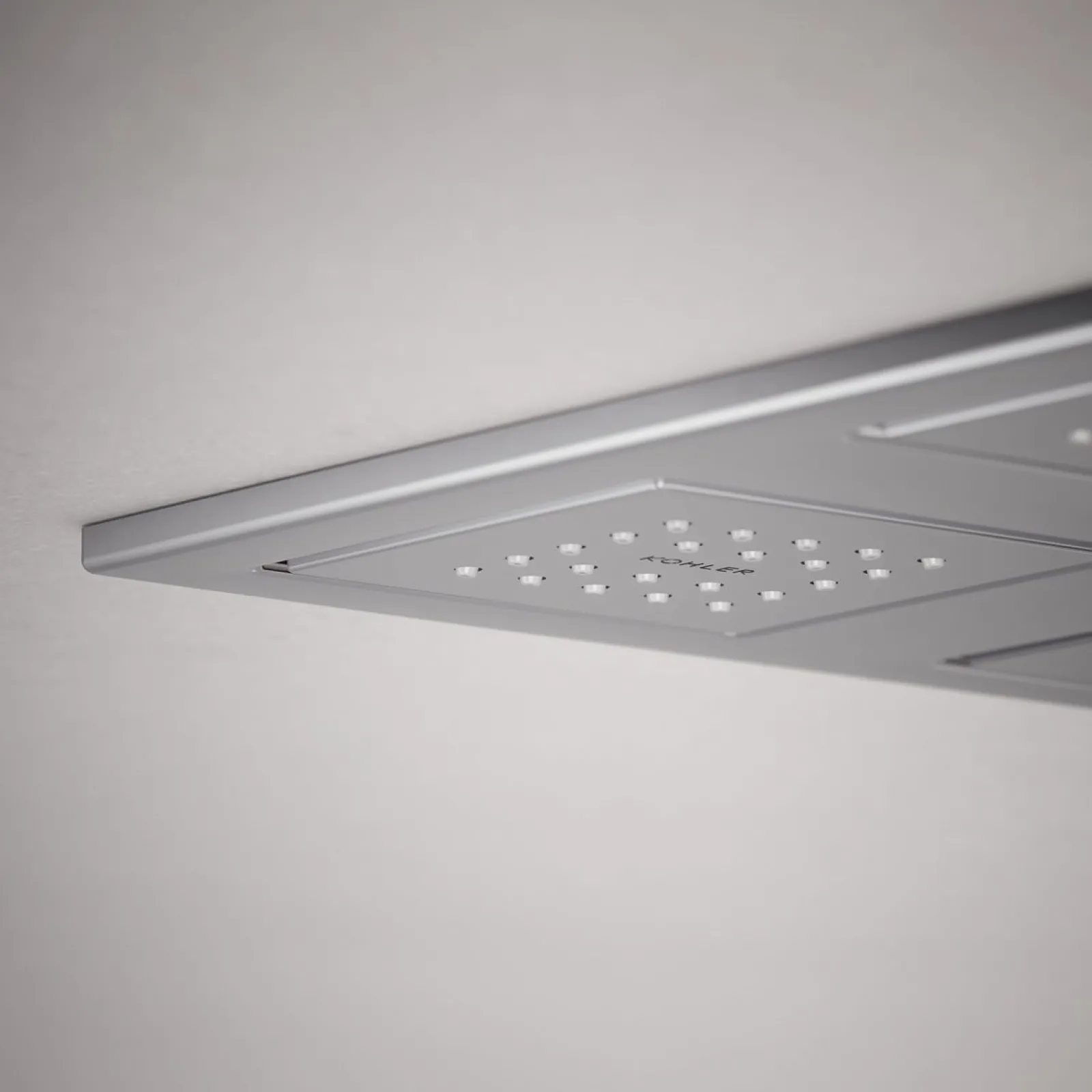 Overhead shower panel with four 22-nozzle sprayheads^Kohler
